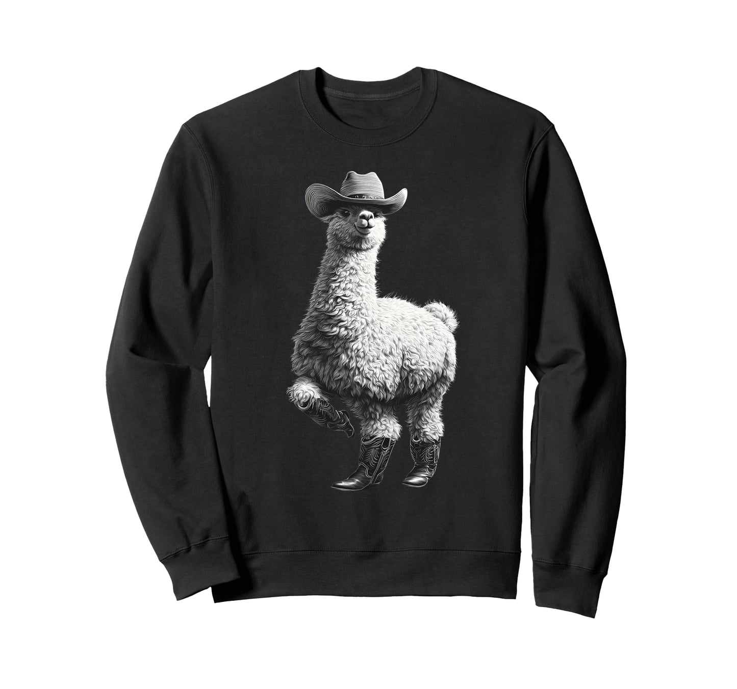Llama Cowboy Rodeo Cowgirl Sweatshirt - Casual Everyday Wear for Adults - T-Shirt, Sweatshirt, Hoodie