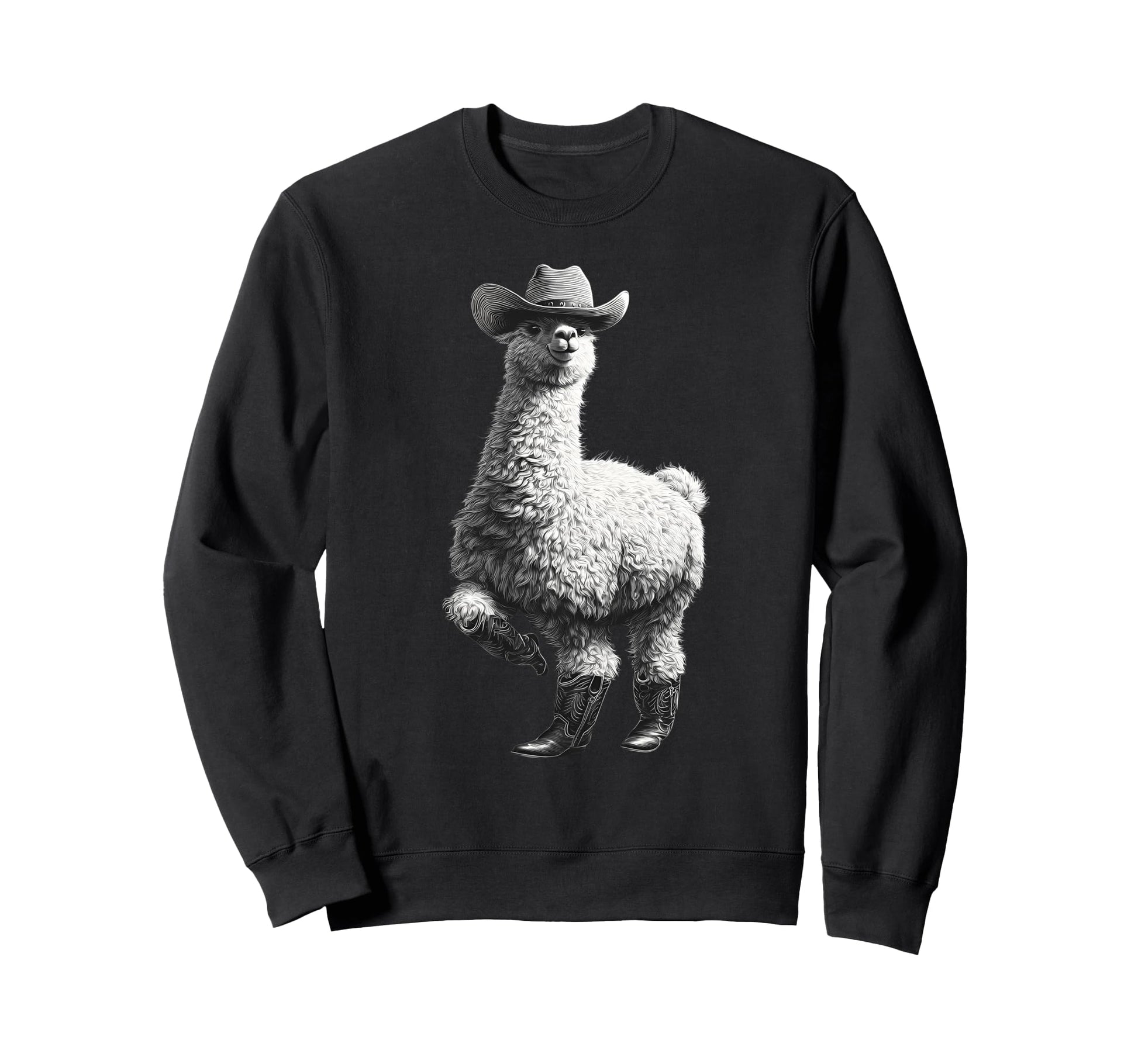 Llama Cowboy Rodeo Cowgirl Sweatshirt - Casual Everyday Wear for Adults - T-Shirt, Sweatshirt, Hoodie