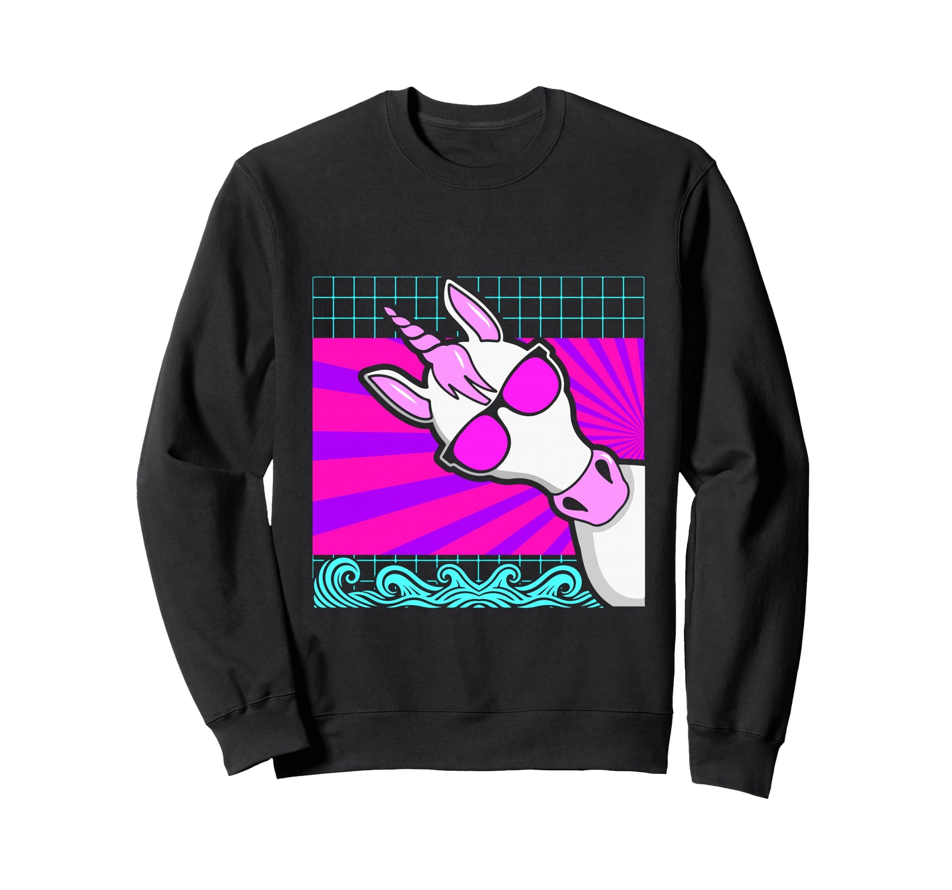 Aesthetic Vaporwave Outfits Unicorn Sweatshirt - Unique Graphic Unisex - T-Shirt, Sweatshirt, Hoodie
