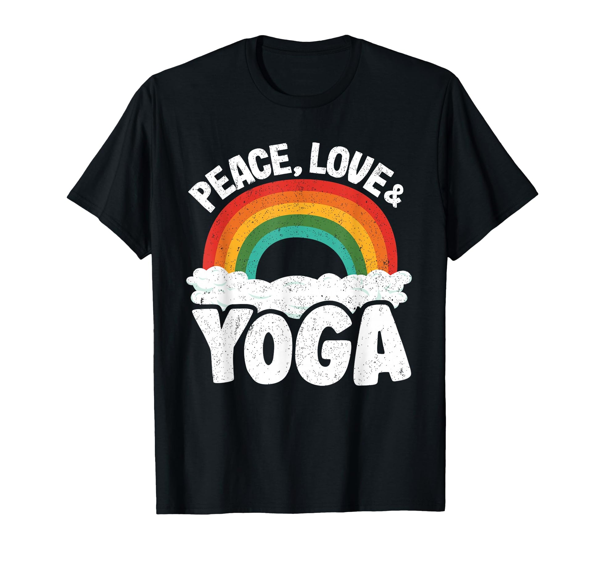 Peace Love Yoga Rainbow Hippie Yoga T-Shirt - Unique Graphic Men Women - T-Shirt, Sweatshirt, Hoodie