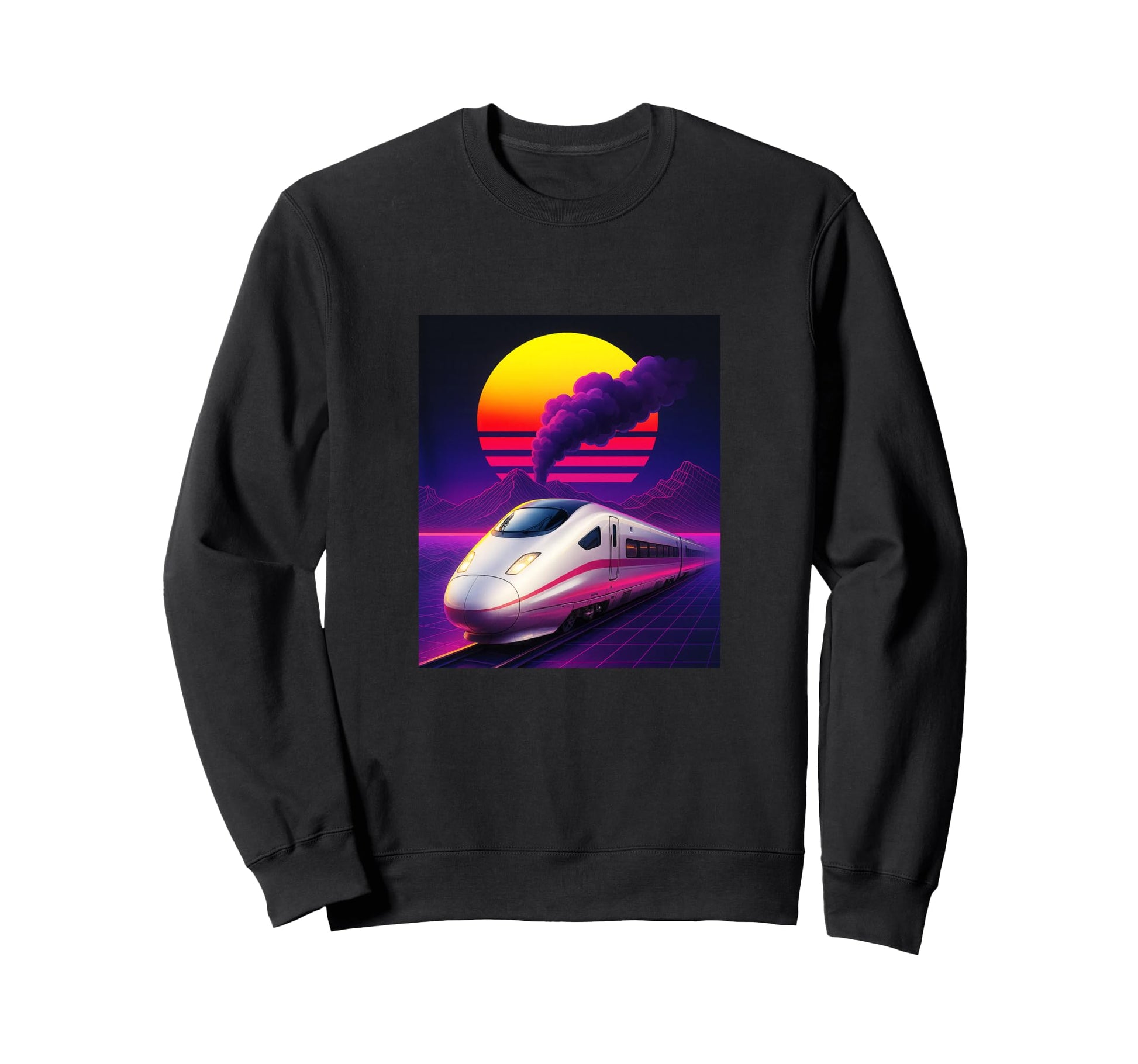 Bullet Train Vaporwave Aesthetic Sweatshirt - Minimalist Print Unisex - T-Shirt, Sweatshirt, Hoodie