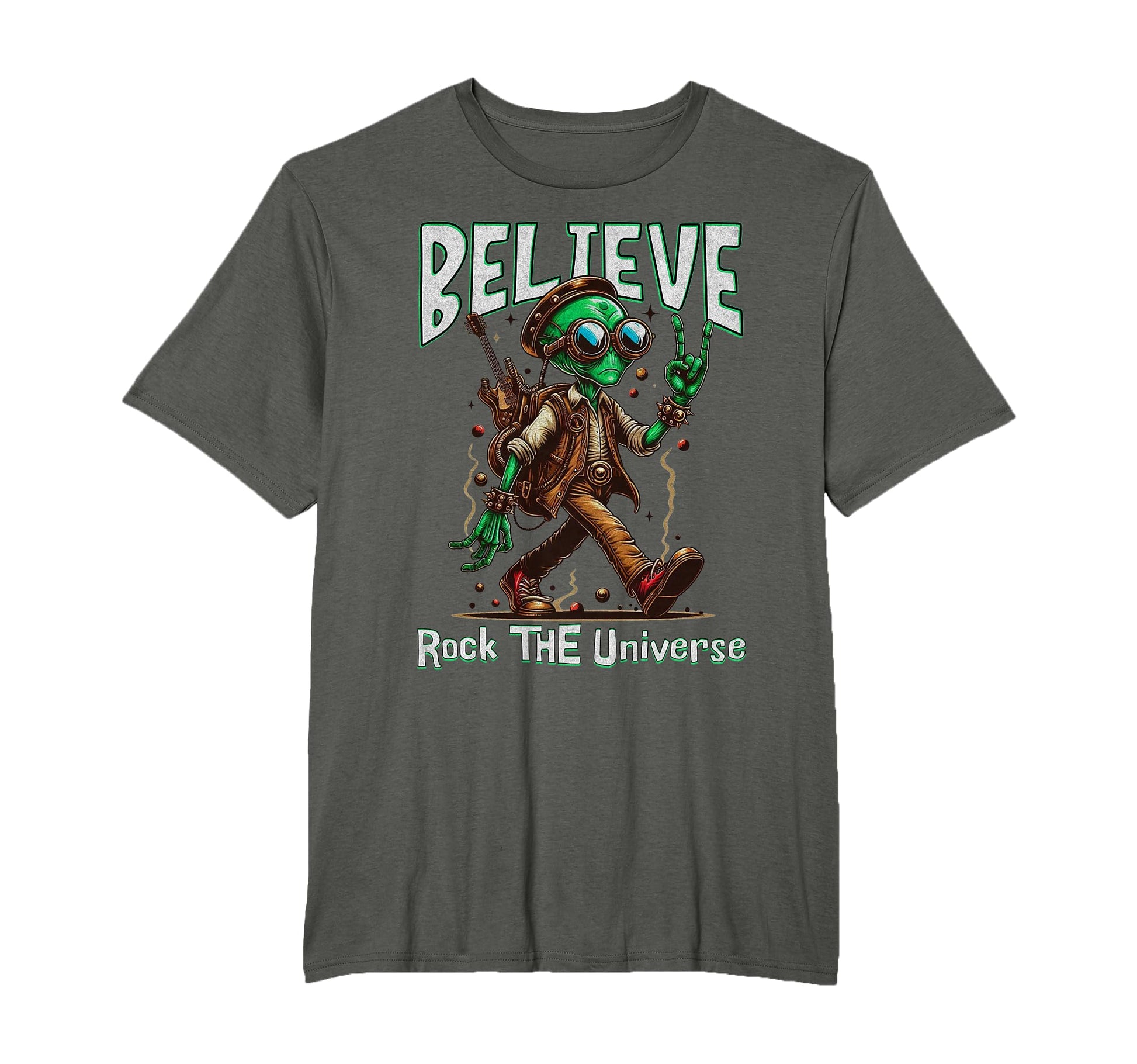 Rockstar Alien Believe Rock T-Shirt - Fun Novelty Design for Adults - T-Shirt, Sweatshirt, Hoodie