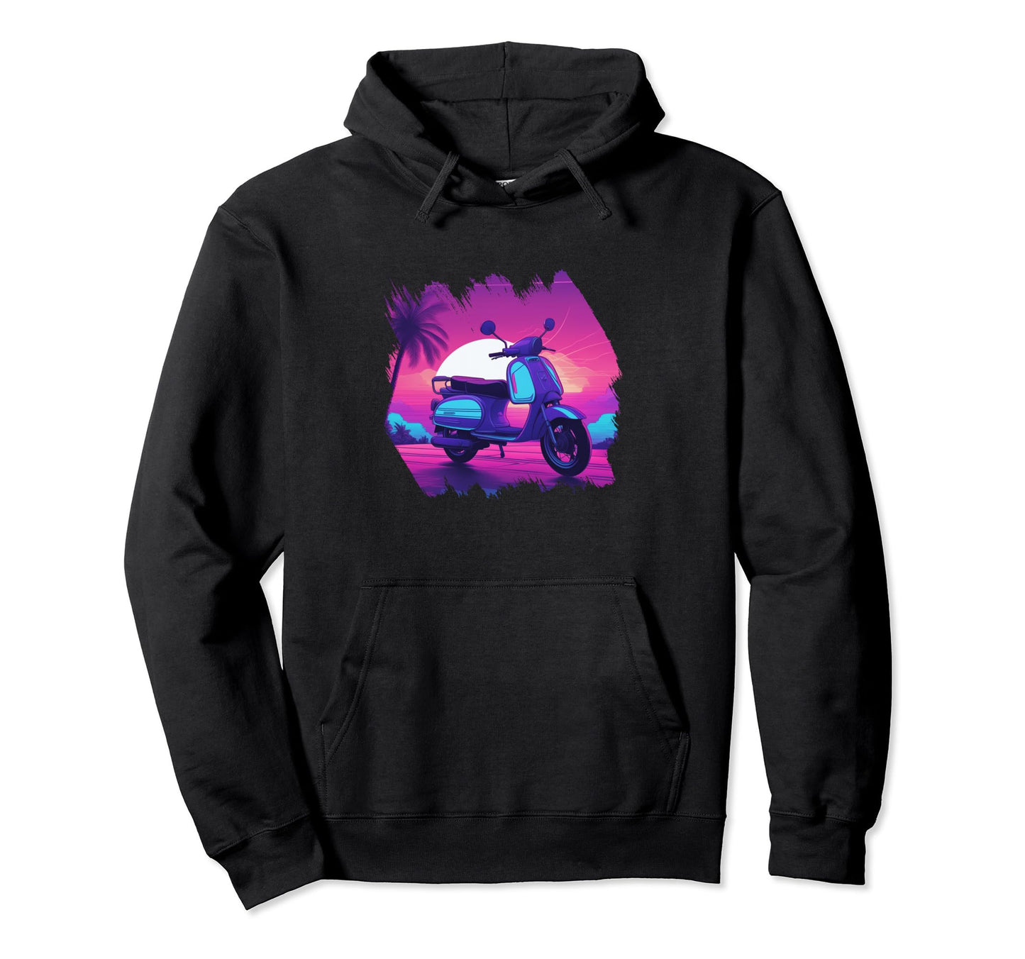 Funny Moped Scooter Rider Sunset Hoodie - Trendy Graphic Men Women - T-Shirt, Sweatshirt, Hoodie
