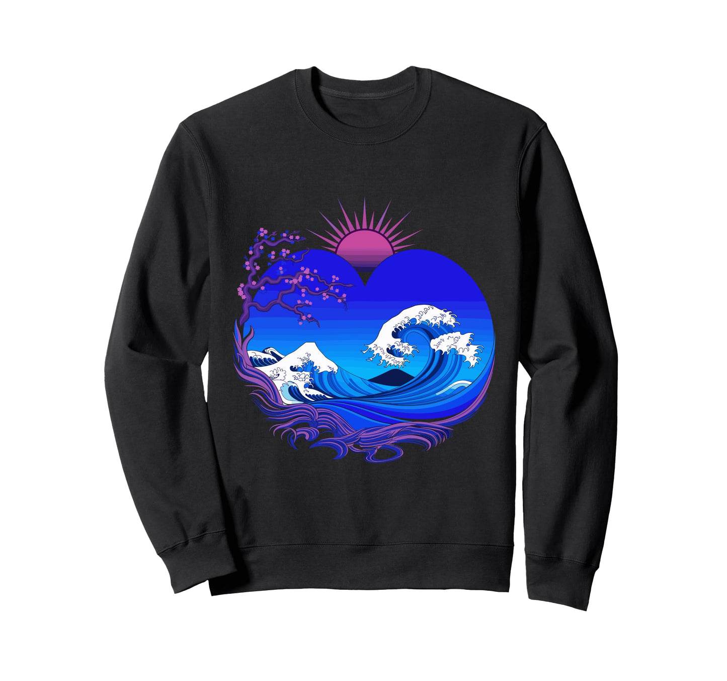 Big Wave Vaporwave Aesthetic 80S Sweatshirt - Trendy Graphic Men Women - T-Shirt, Sweatshirt, Hoodie