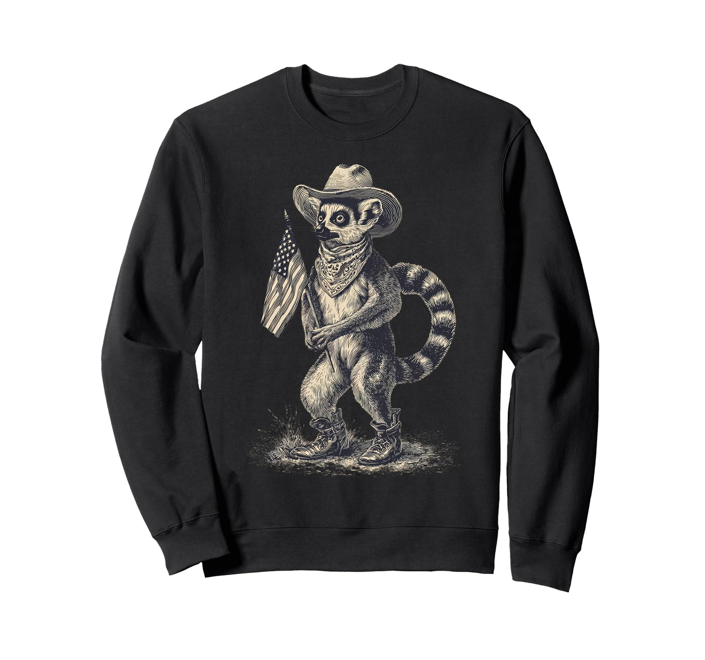 Lemur Cowboy Rodeo Cowgirl Western Sweatshirt - Trendy Graphic Unisex - T-Shirt, Sweatshirt, Hoodie
