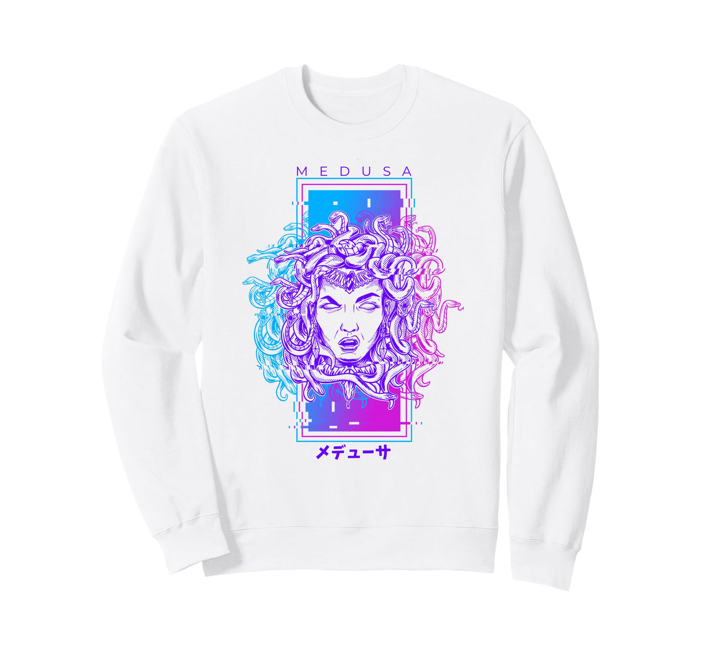 Vaporwave Medusa Statue Aesthetic Sweatshirt - Custom Art Print Men Women - T-Shirt, Sweatshirt, Hoodie