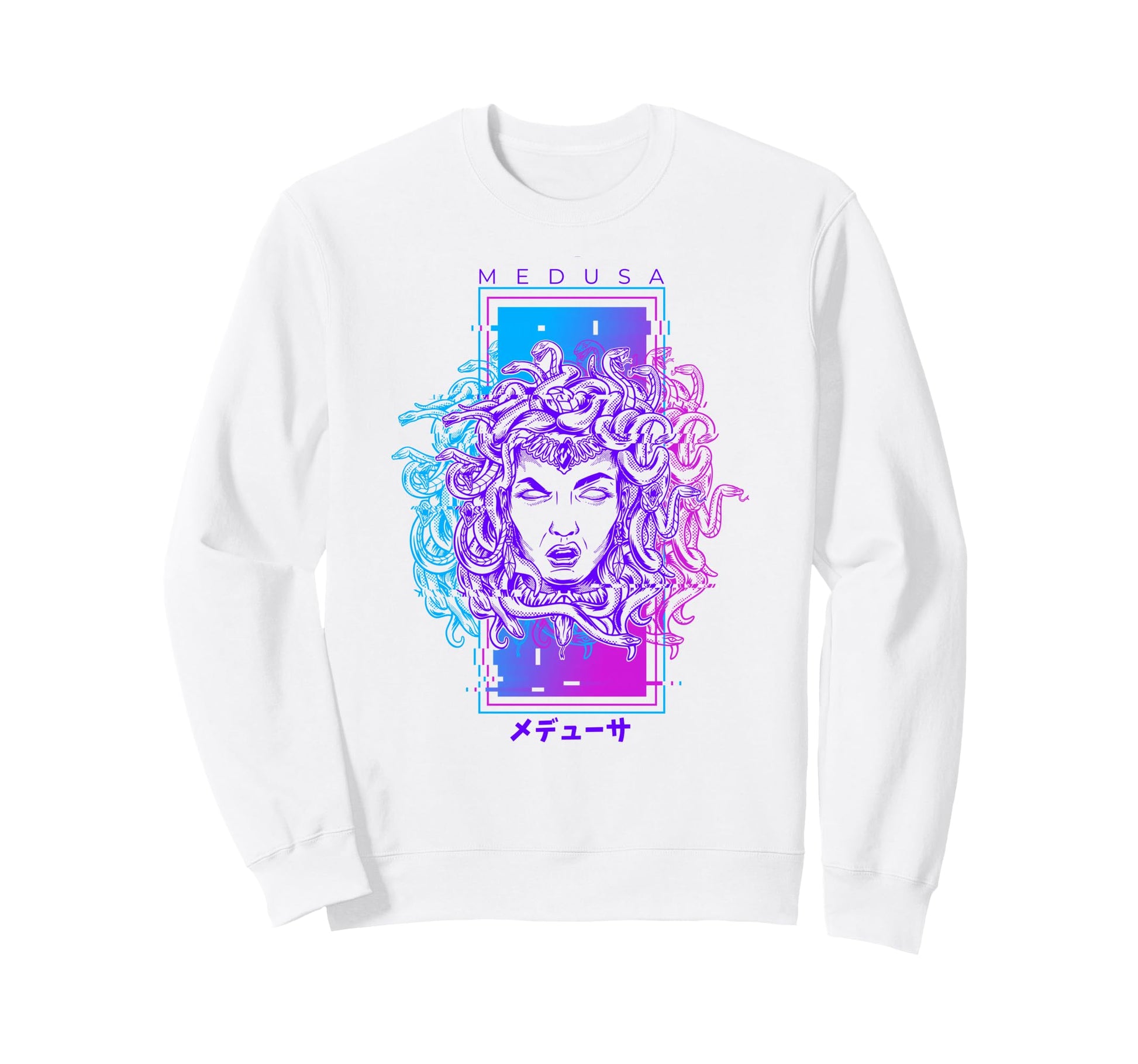 Vaporwave Medusa Statue Aesthetic Sweatshirt - Custom Art Print Men Women - T-Shirt, Sweatshirt, Hoodie
