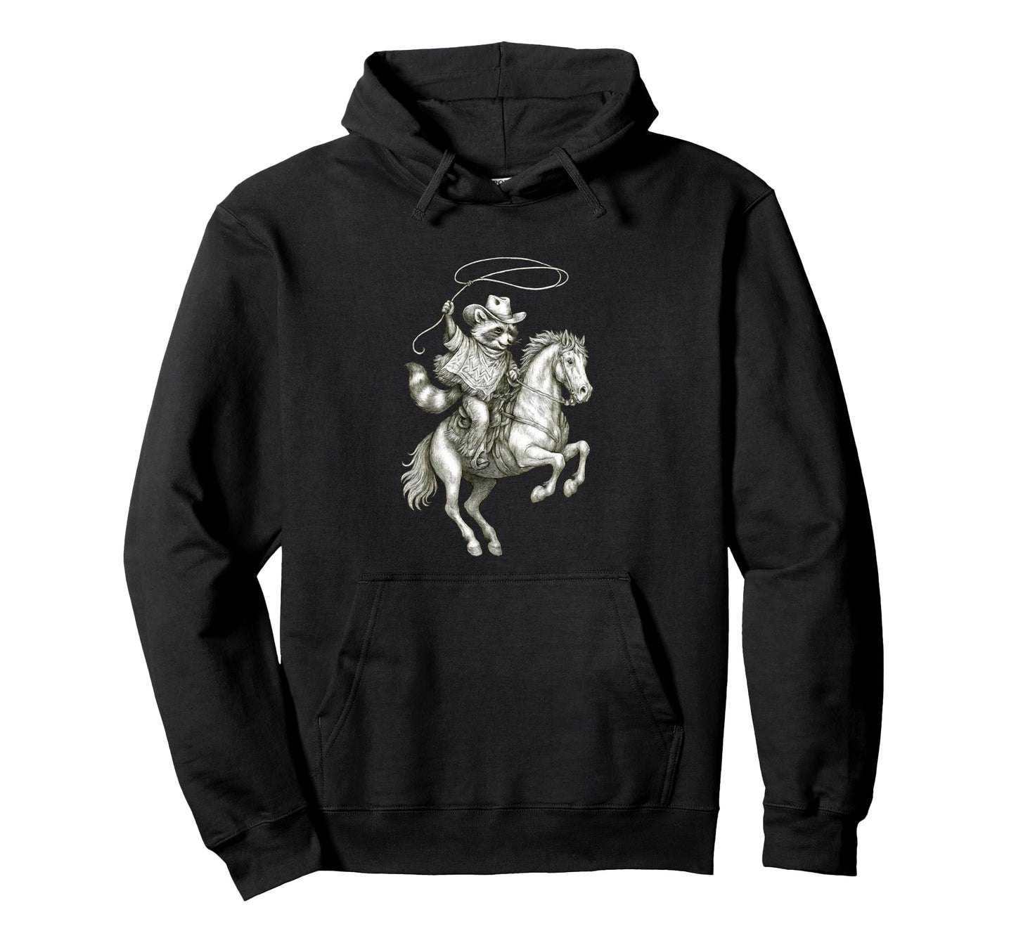 Raccoon Cowboy Western Country Hoodie - Custom Art Print Unisex - T-Shirt, Sweatshirt, Hoodie