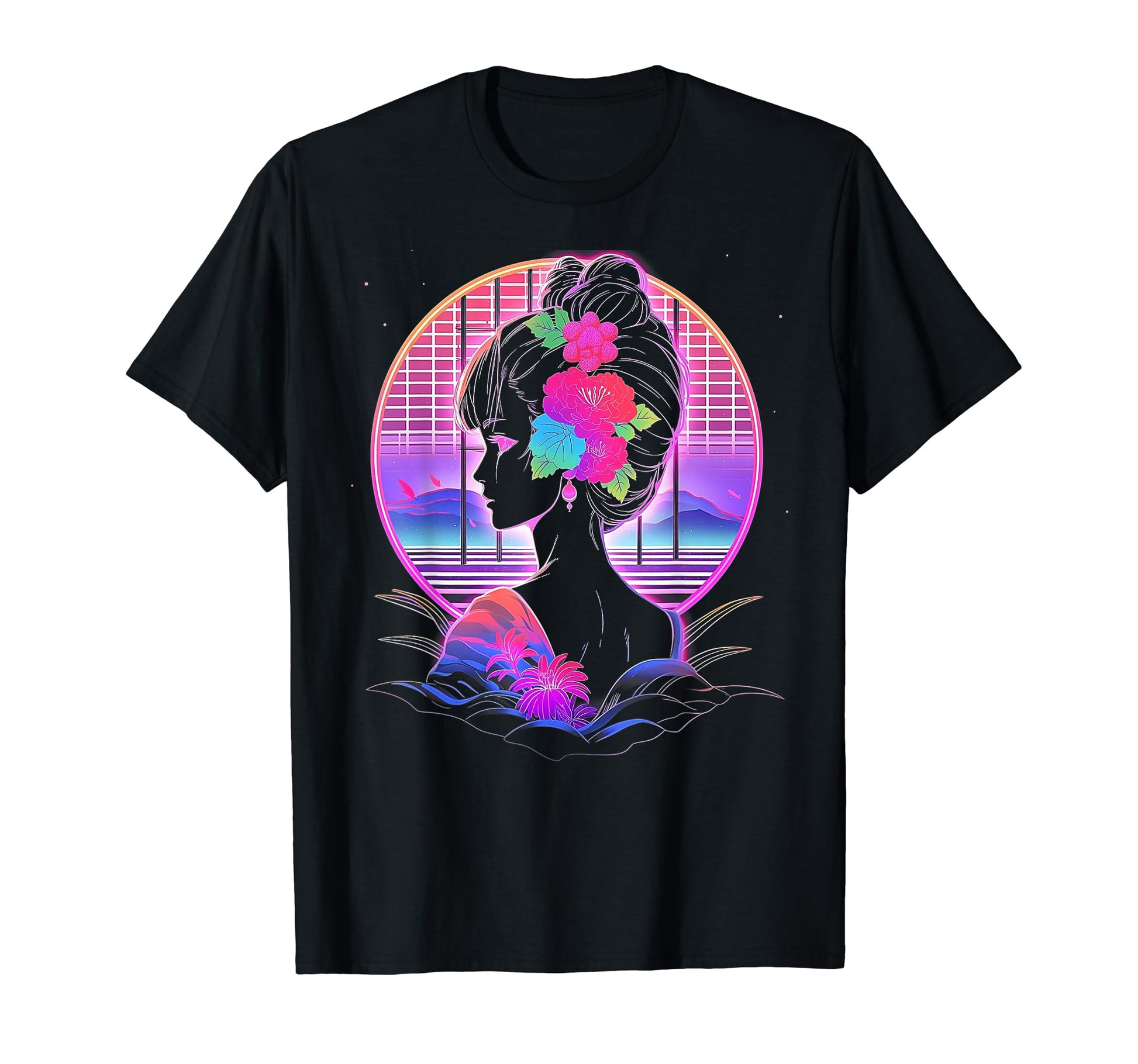 Vaporwave Geisha 80S Synthwave 34 T-Shirt - Fun Novelty Design Men Women - T-Shirt, Sweatshirt, Hoodie