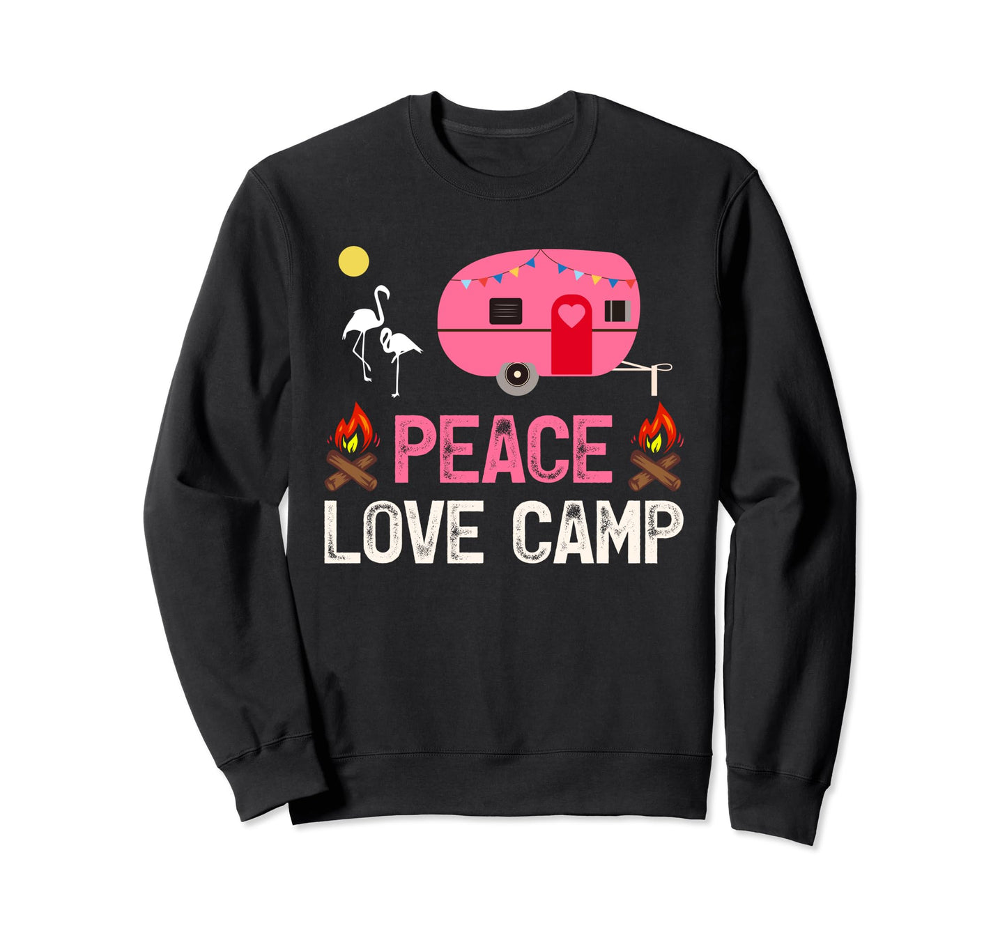 Peace Love Camp Camping Sweatshirt - Unique Graphic for Adults - T-Shirt, Sweatshirt, Hoodie