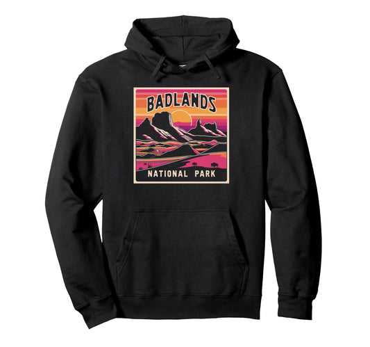 Badlands National Park South Dakota Hoodie - Minimalist Print Unisex - T-Shirt, Sweatshirt, Hoodie