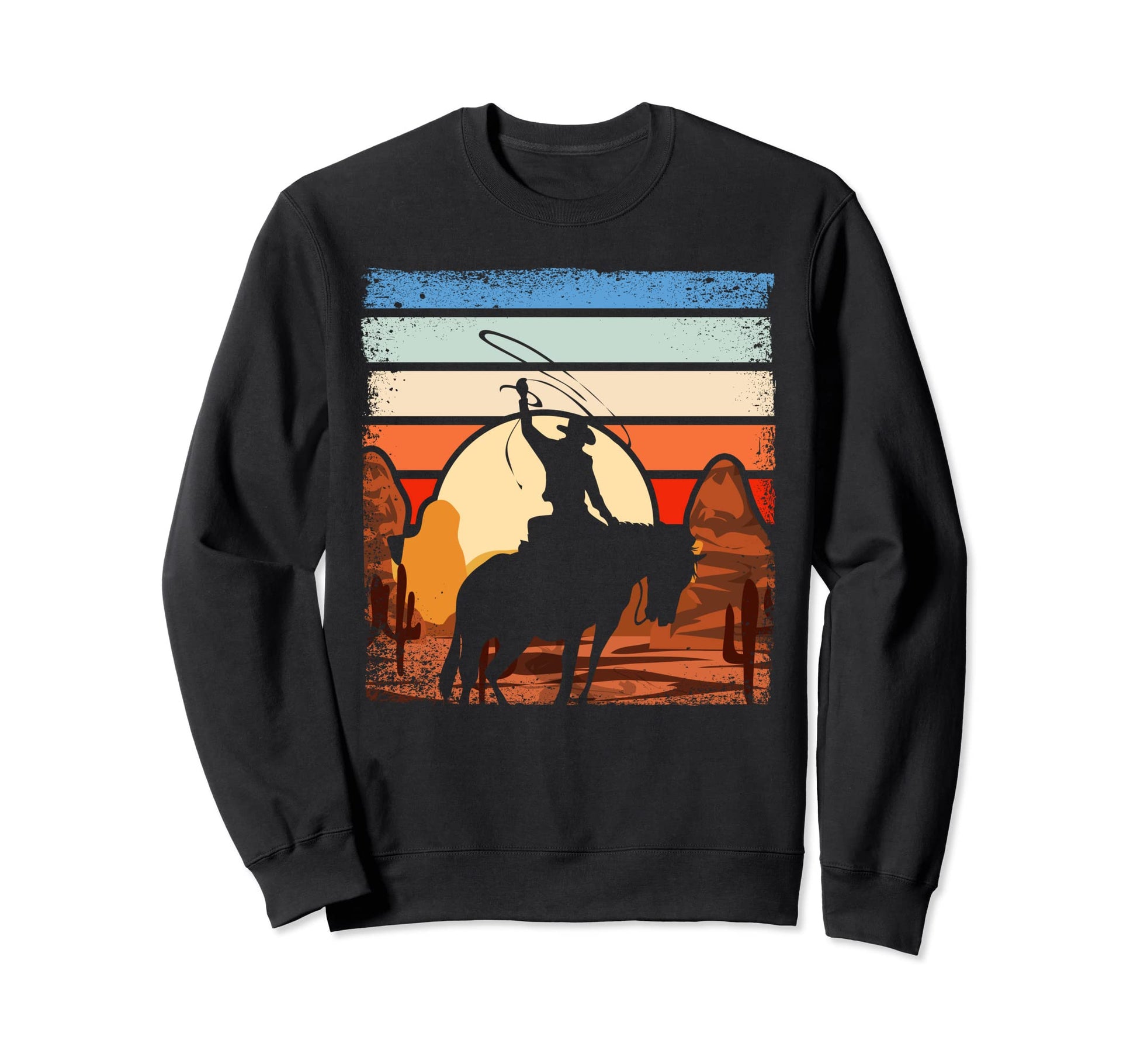 Horseback Riding Rodeo Western Sweatshirt - Custom Art Print Men Women - T-Shirt, Sweatshirt, Hoodie