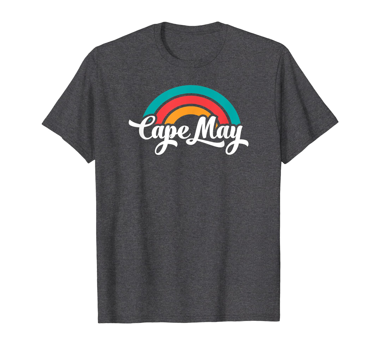 Cape May Nj Script Rainbow T-Shirt - Novelty Apparel for Adults - T-Shirt, Sweatshirt, Hoodie