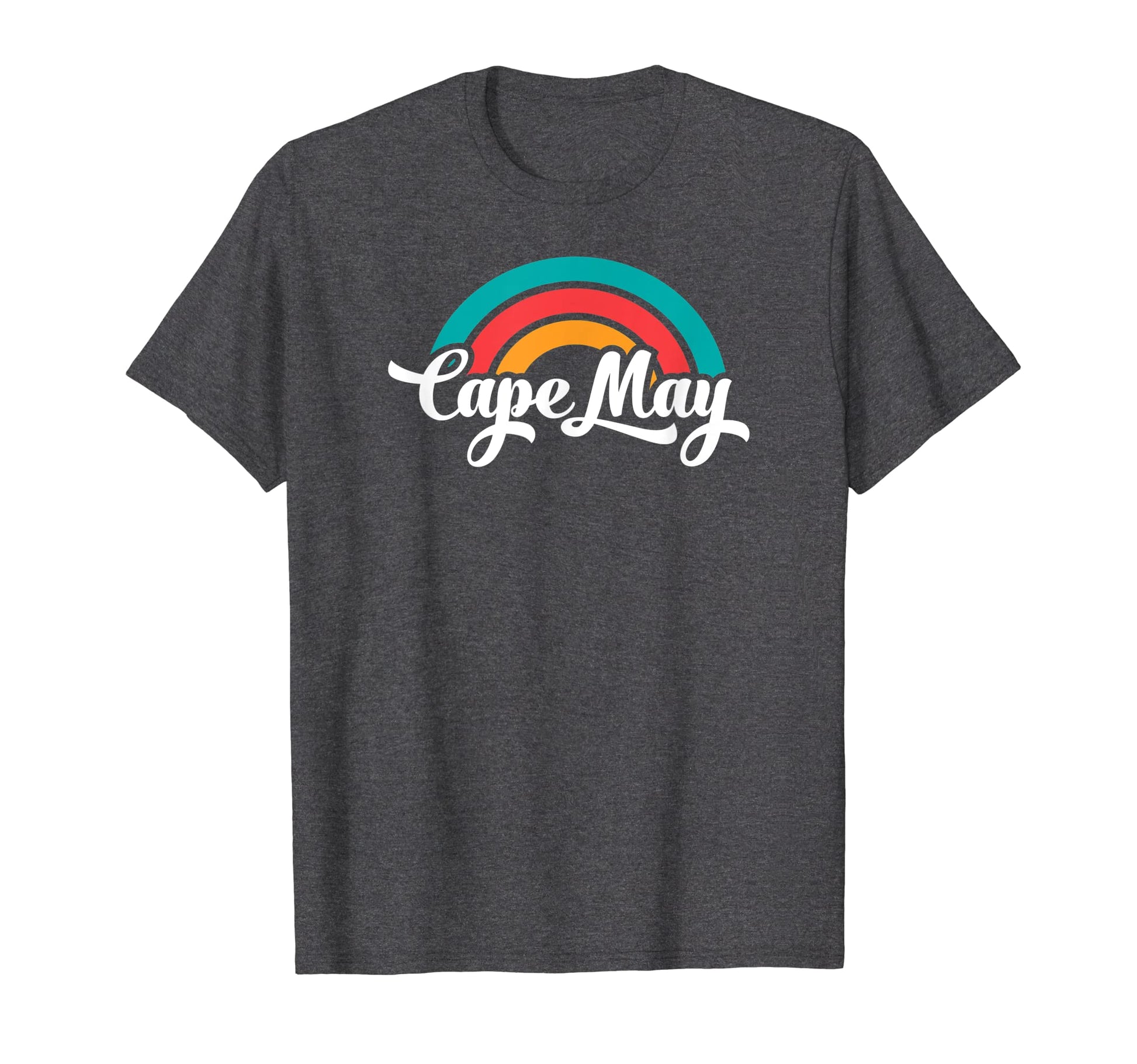 Cape May Nj Script Rainbow T-Shirt - Novelty Apparel for Adults - T-Shirt, Sweatshirt, Hoodie