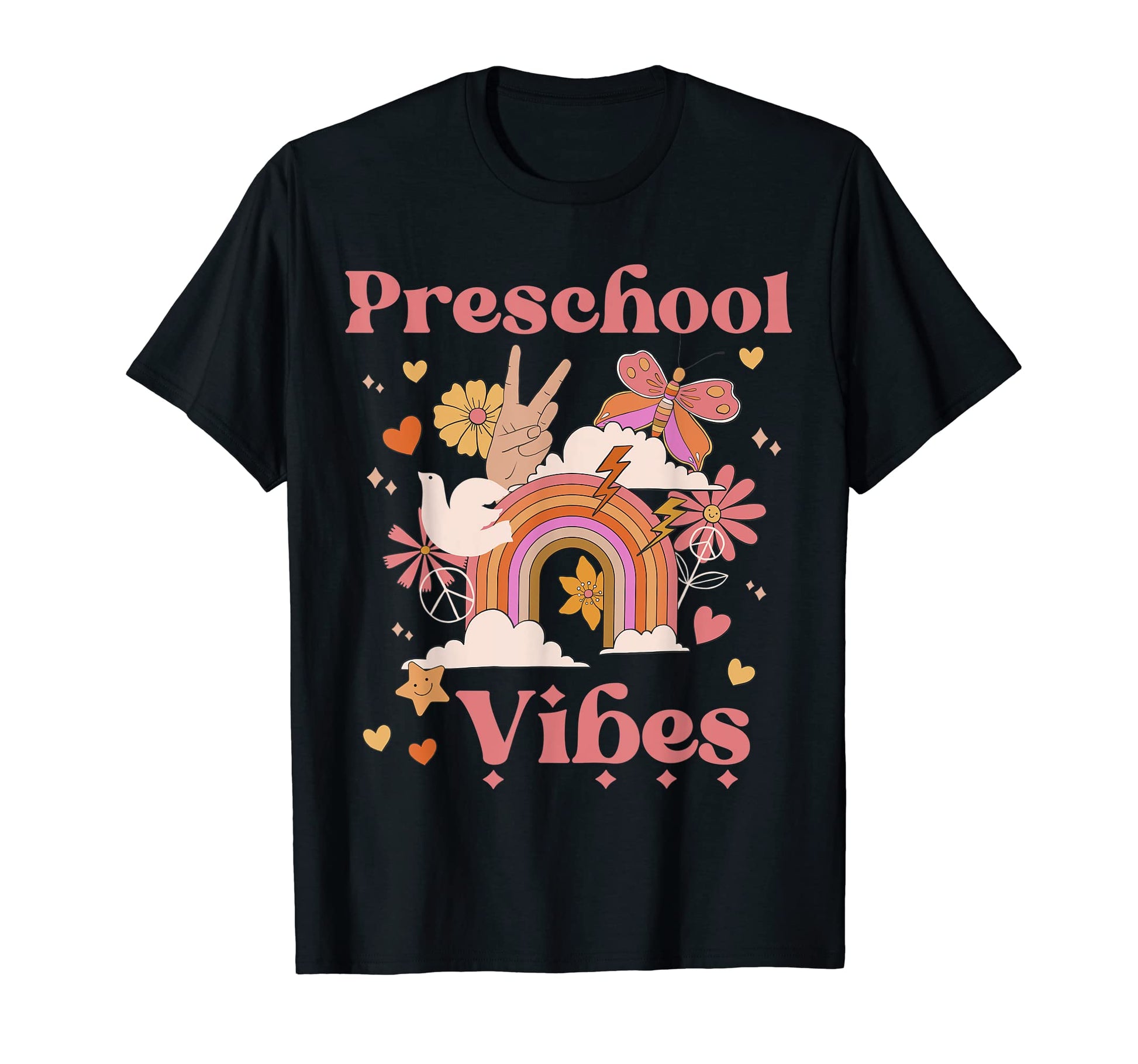 Preschool Vibes School Groovy Boho T-Shirt - Novelty Apparel Unisex - T-Shirt, Sweatshirt, Hoodie