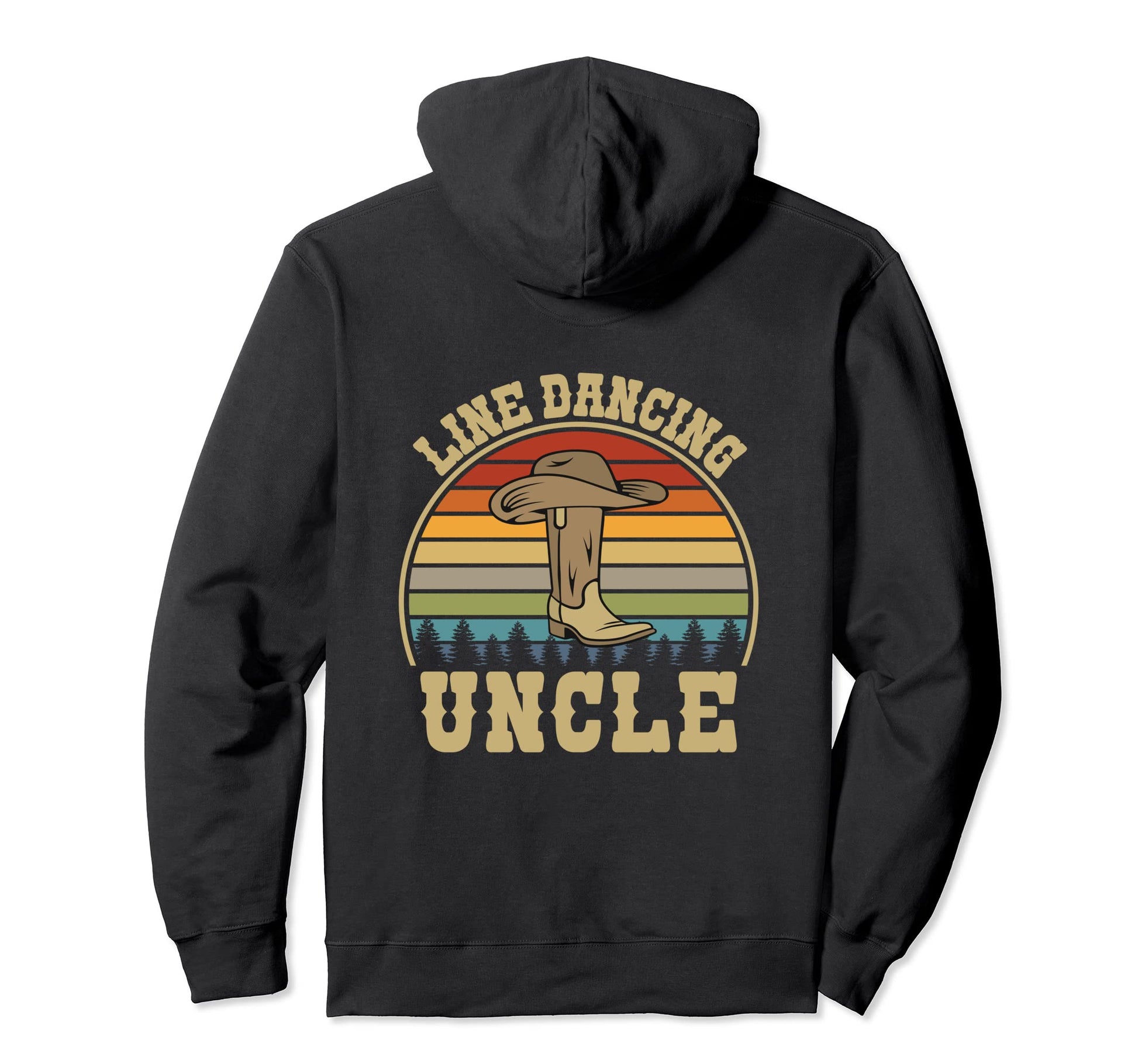 Line Dancing Uncle Cowboy Hat Hoodie - Novelty Apparel for Adults - T-Shirt, Sweatshirt, Hoodie