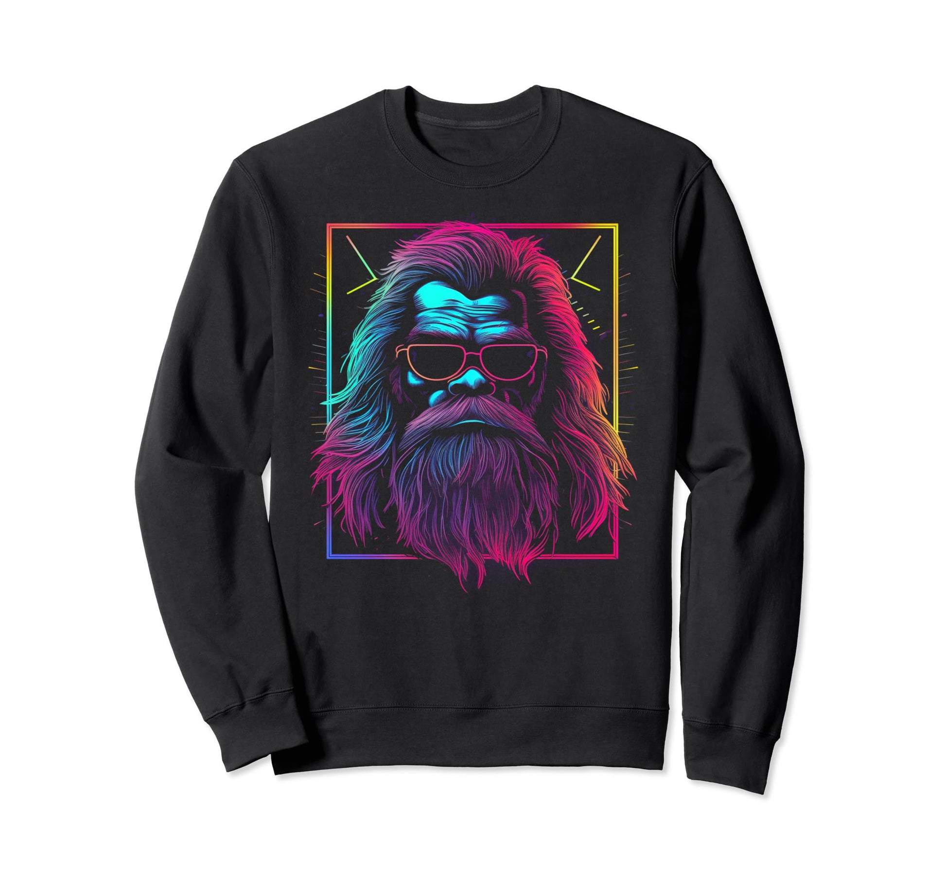 Bigfoot Sasquatch Vaporwave Retrowave Sweatshirt - Unique Graphic Unisex - T-Shirt, Sweatshirt, Hoodie