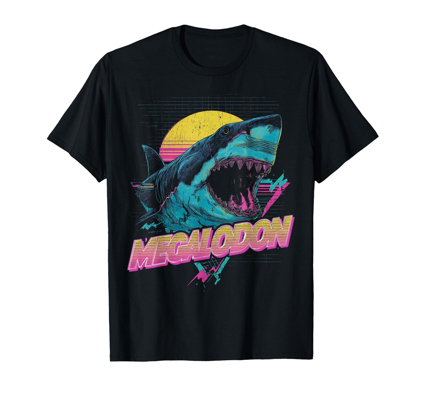 Megalodon Shark Ocean Vaporwave T-Shirt - Casual Everyday Wear Unisex - T-Shirt, Sweatshirt, Hoodie