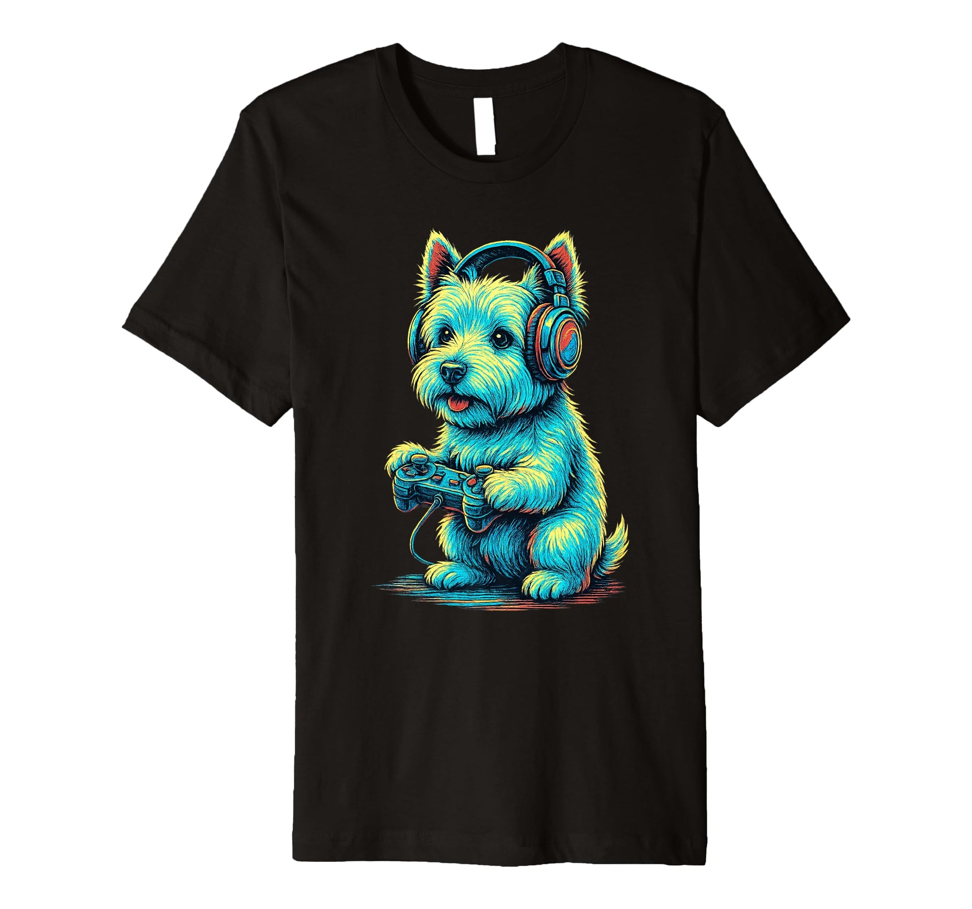 West Highland White Terrier Gamer Gaming T-Shirt - Unique Graphic Unisex - T-Shirt, Sweatshirt, Hoodie