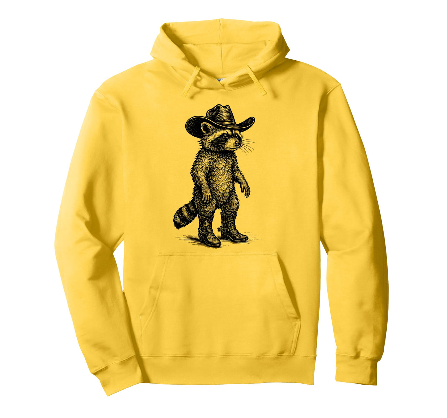 Raccoon Cowboy Cowgirl Western Country Hoodie - Fun Novelty Design Unisex - T-Shirt, Sweatshirt, Hoodie