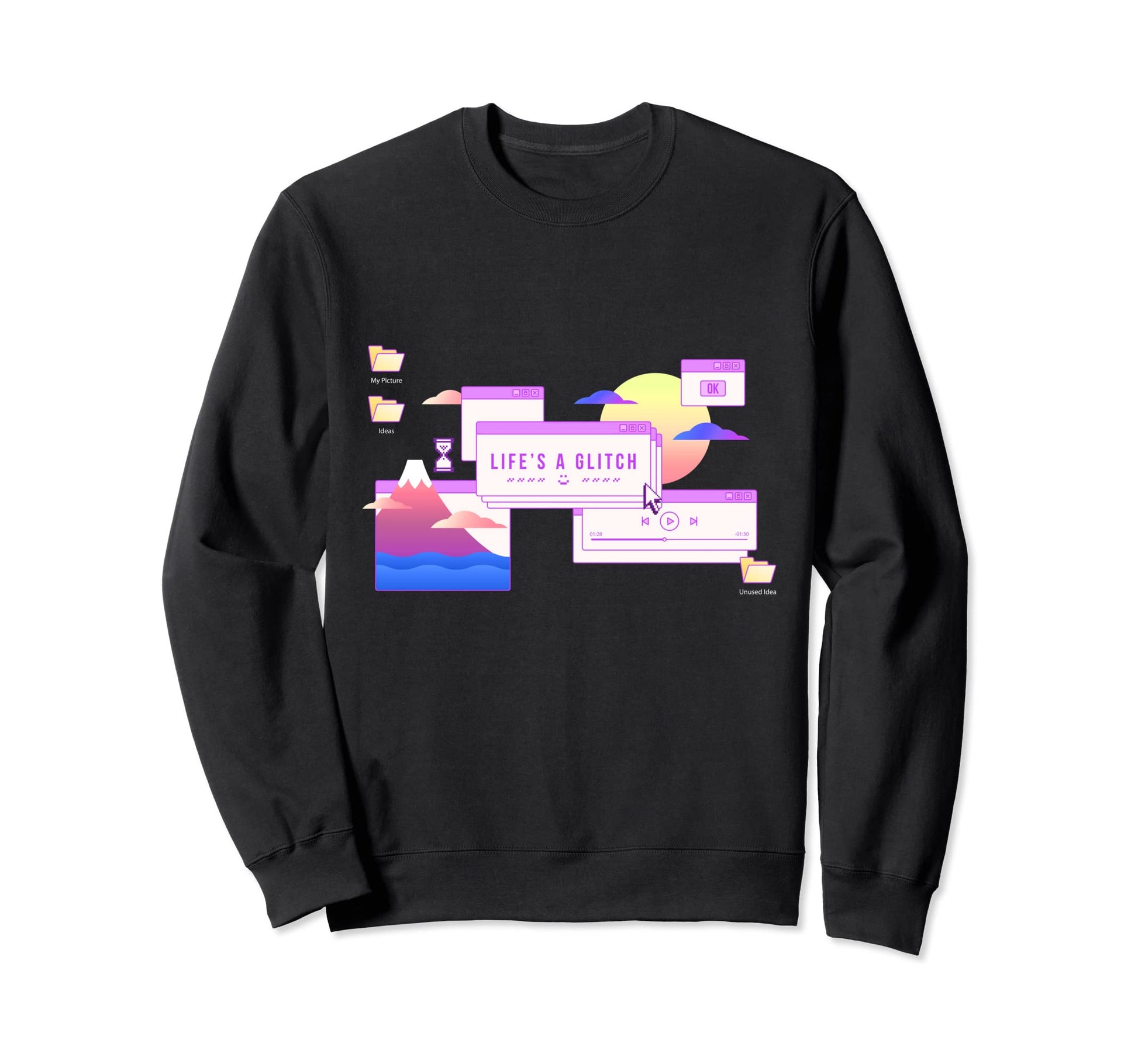 Lifes Glitch Pc Pastel Goth Sweatshirt - Minimalist Print Men Women - T-Shirt, Sweatshirt, Hoodie