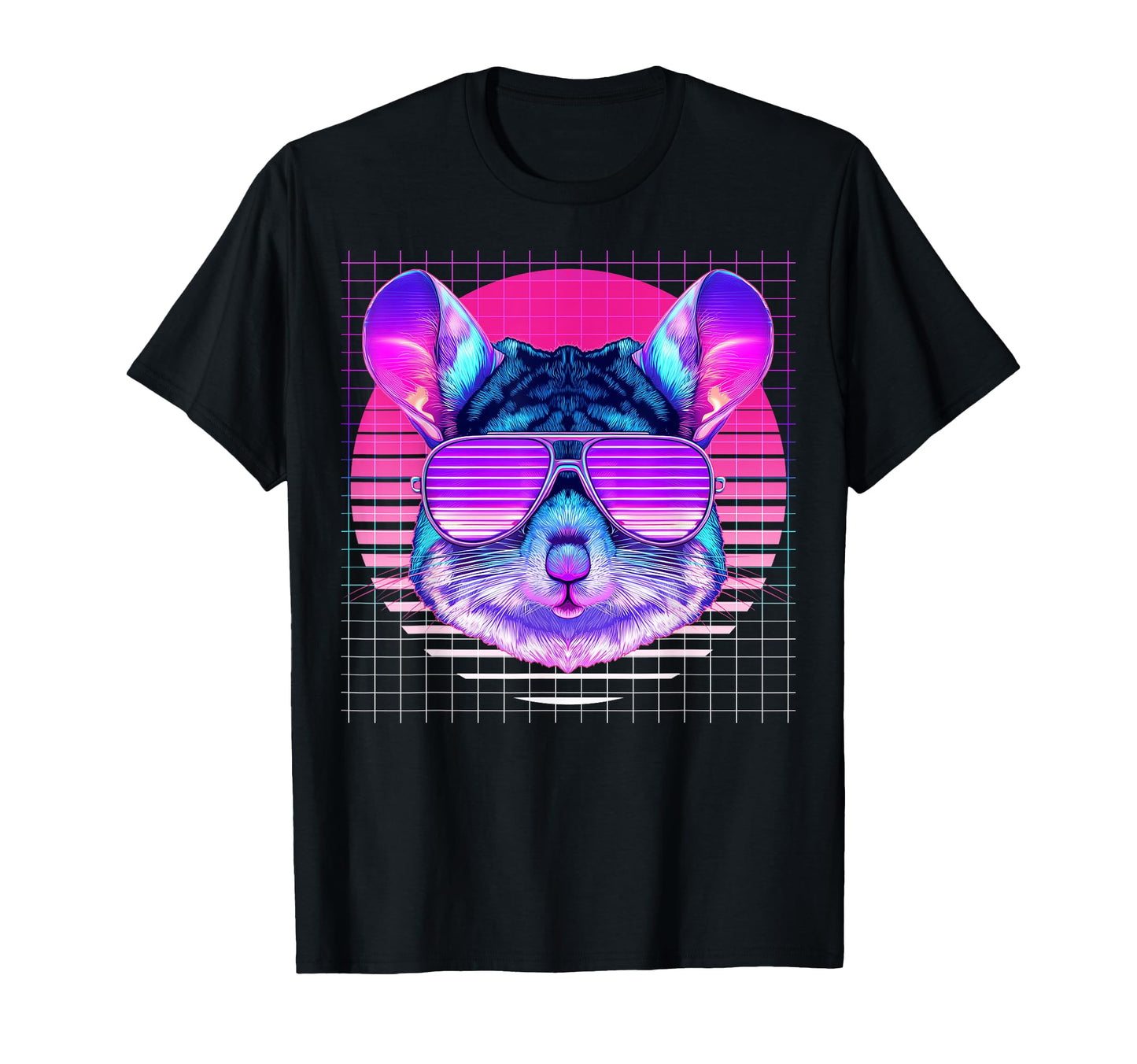 Chinchilla Sunglasses Pet Vaporwave T-Shirt - Graphic Print Men Women - T-Shirt, Sweatshirt, Hoodie