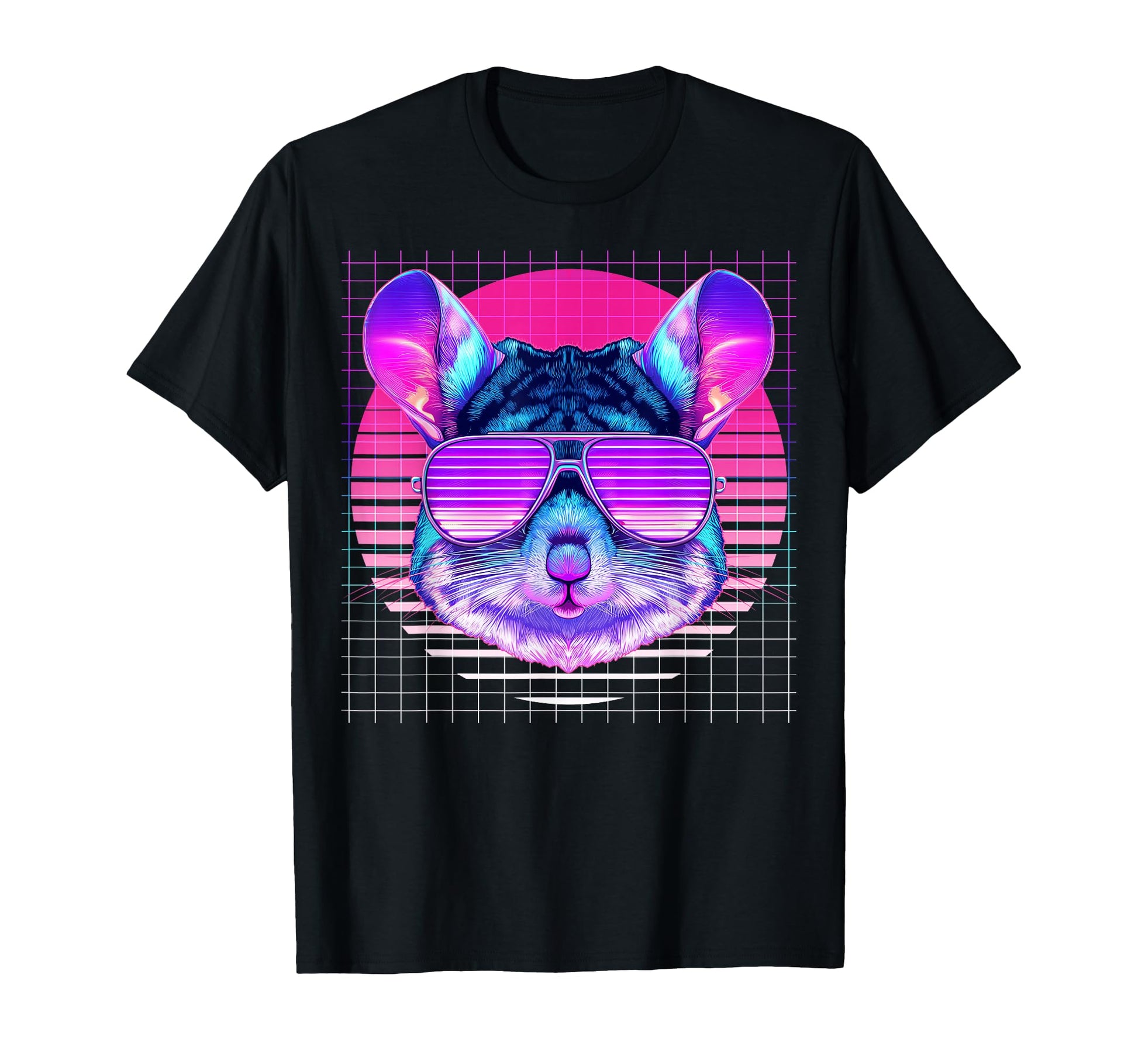Chinchilla Sunglasses Pet Vaporwave T-Shirt - Graphic Print Men Women - T-Shirt, Sweatshirt, Hoodie