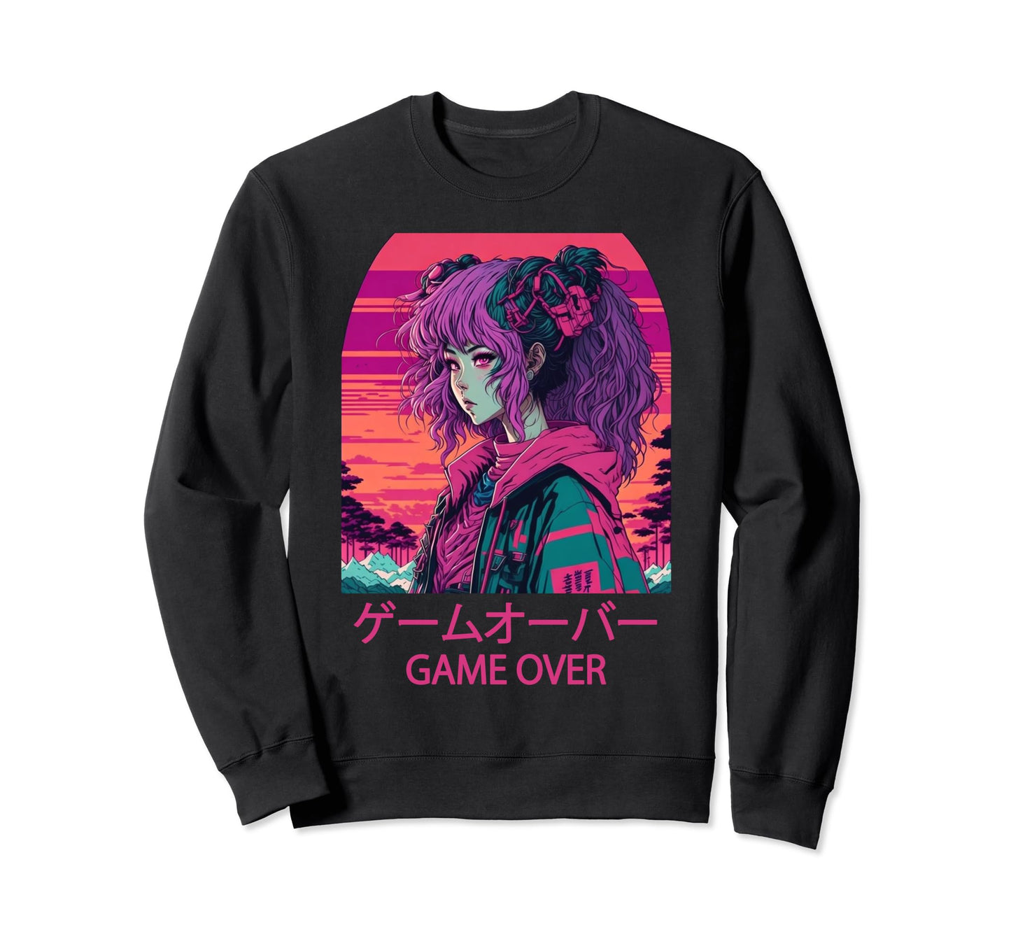 Anime Game Over Indie Aesthetic Sweatshirt - Streetwear Style Unisex - T-Shirt, Sweatshirt, Hoodie