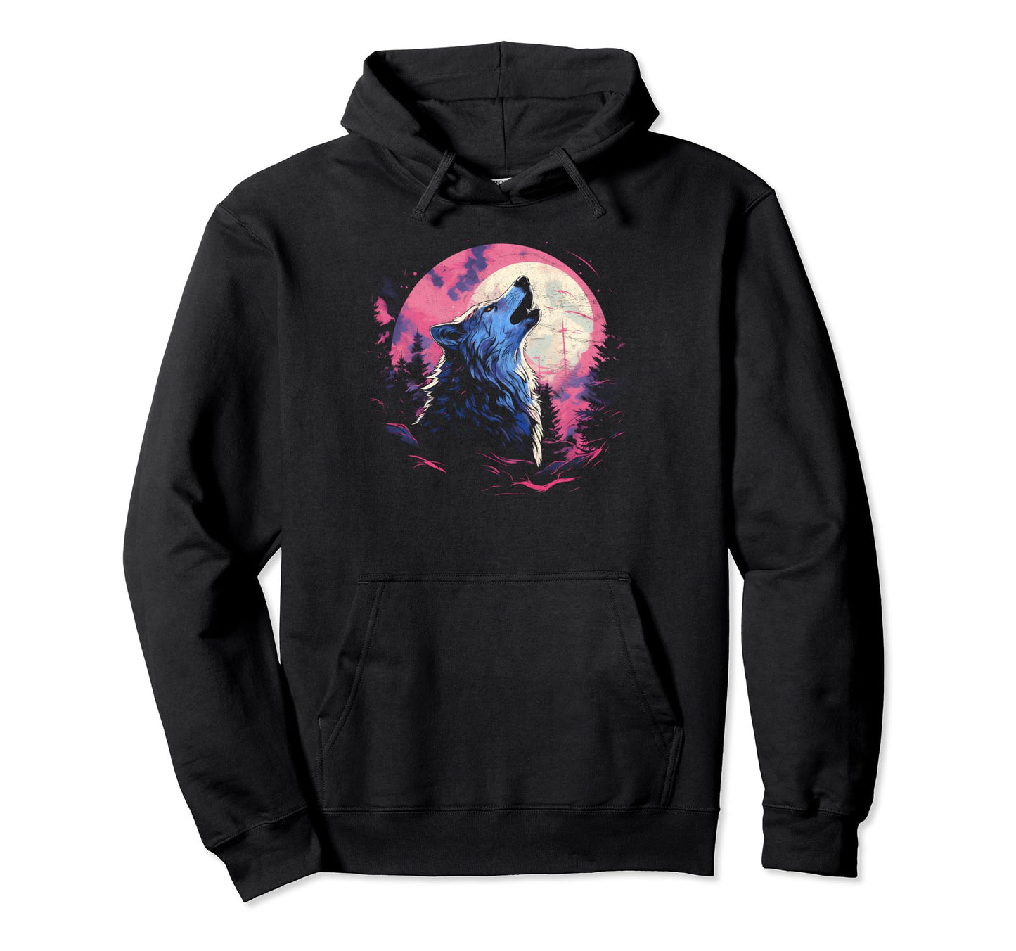 Wolf Howling Moon Comic Book Hoodie - Casual Everyday Wear Men Women - T-Shirt, Sweatshirt, Hoodie