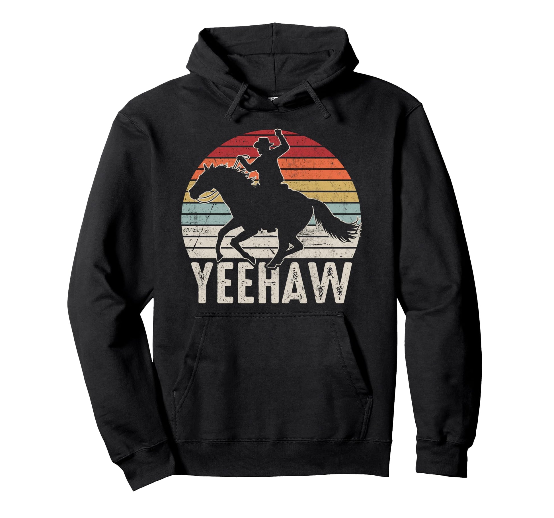 Yeehaw Cowboy Rider Western Horse Novelty Hoodie - Streetwear Style Unisex - T-Shirt, Sweatshirt, Hoodie