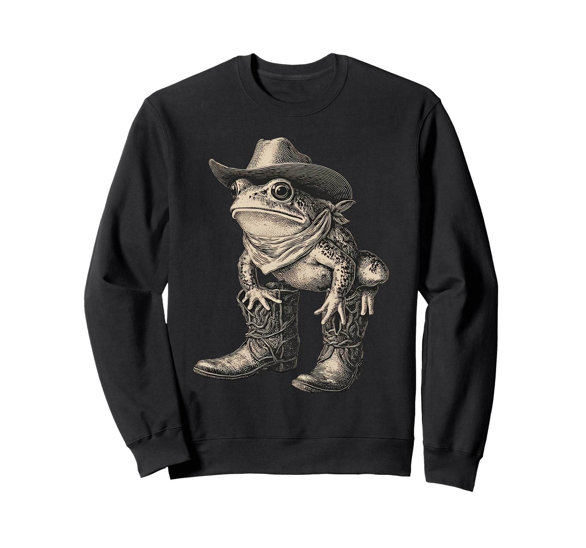 Country Cowboy Frog Toad Rodeo Sweatshirt - Aesthetic Graphic Men Women - T-Shirt, Sweatshirt, Hoodie