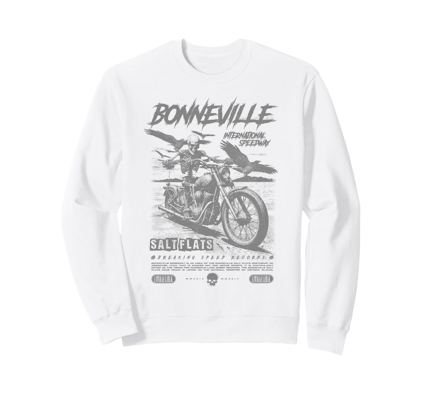 Bonneville Salt Flats Motorcycle Sweatshirt - Trendy Graphic Men Women - T-Shirt, Sweatshirt, Hoodie
