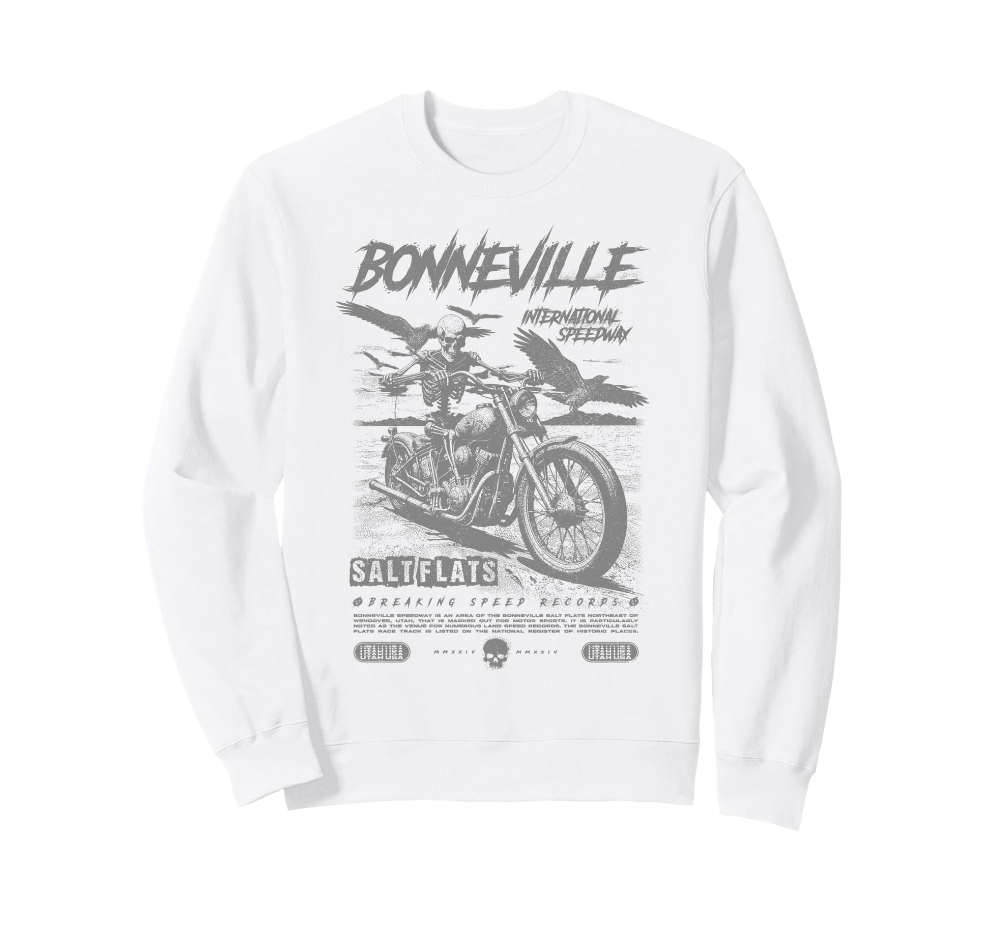 Bonneville Salt Flats Motorcycle Sweatshirt - Trendy Graphic Men Women - T-Shirt, Sweatshirt, Hoodie