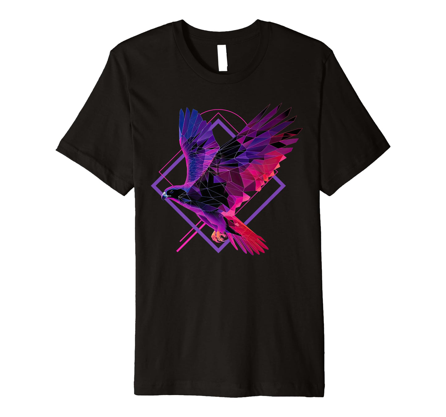 Geometric Falcon Vaporwave Aesthetic T-Shirt - Unique Graphic for Adults - T-Shirt, Sweatshirt, Hoodie