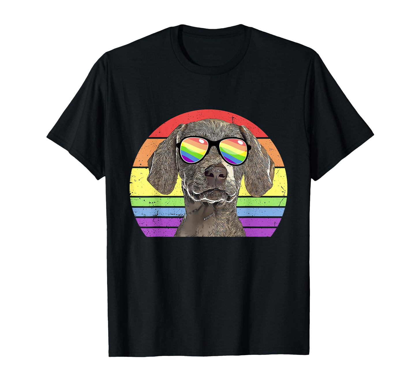 Lgbtq Weimaraner Dog Rainbow Love Pride T-Shirt - Novelty Apparel Men Women - T-Shirt, Sweatshirt, Hoodie