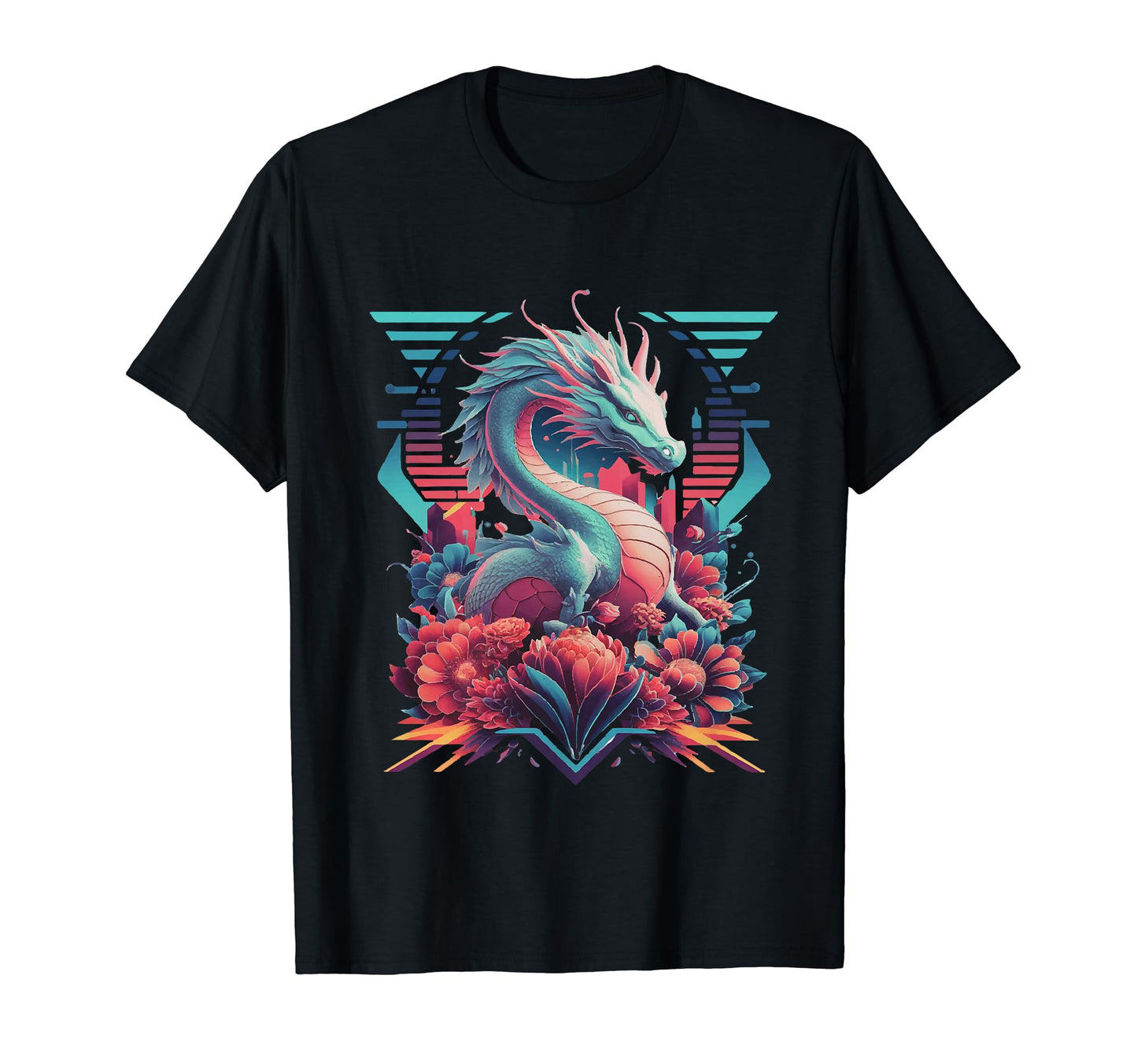 Dragon Synthwave Vaporwave Aesthetic T-Shirt - Trendy Graphic for Adults - T-Shirt, Sweatshirt, Hoodie