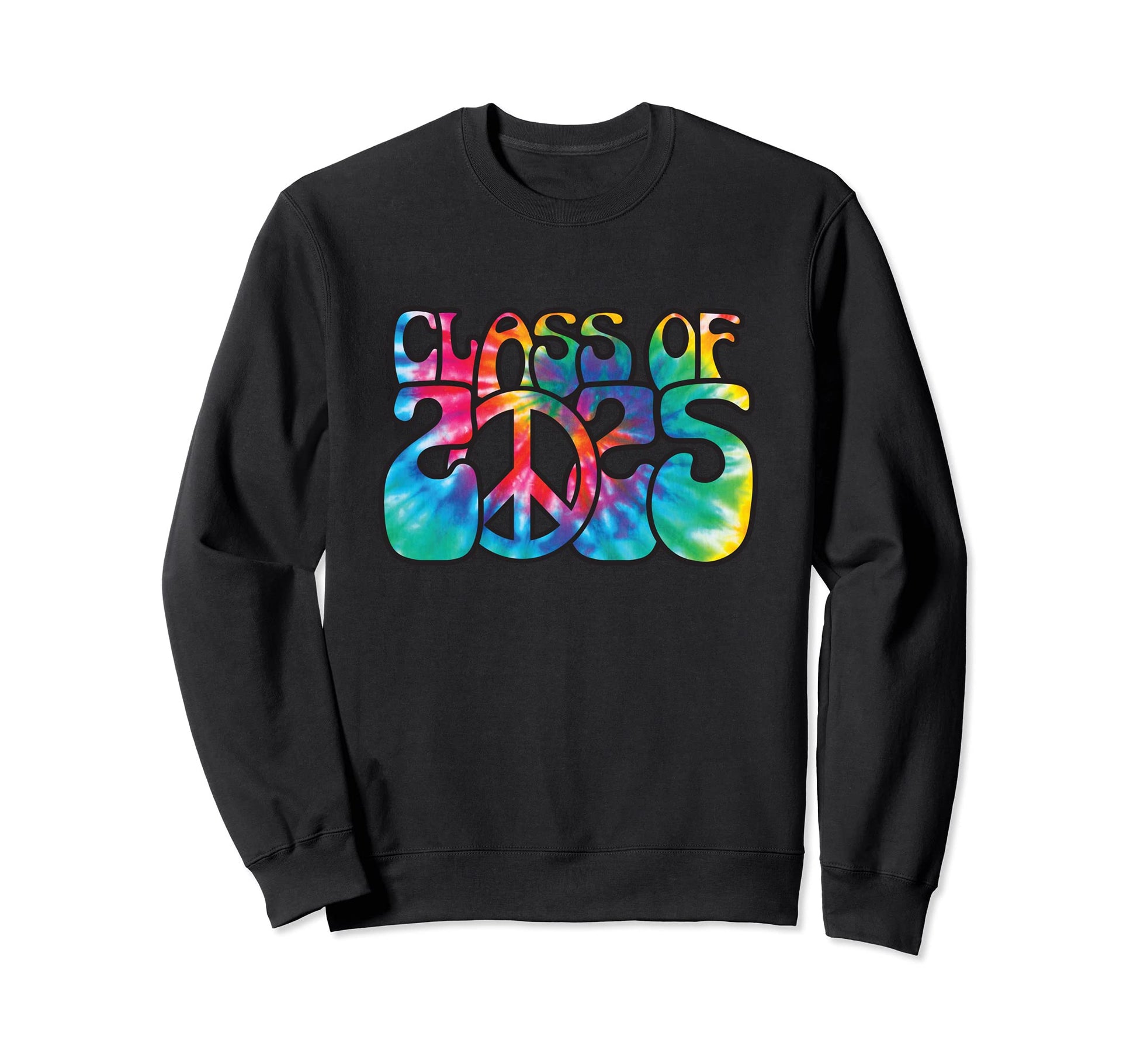 Hippie Rainbow Tie Dye Peace Sweatshirt - Casual Everyday Wear for Adults - T-Shirt, Sweatshirt, Hoodie