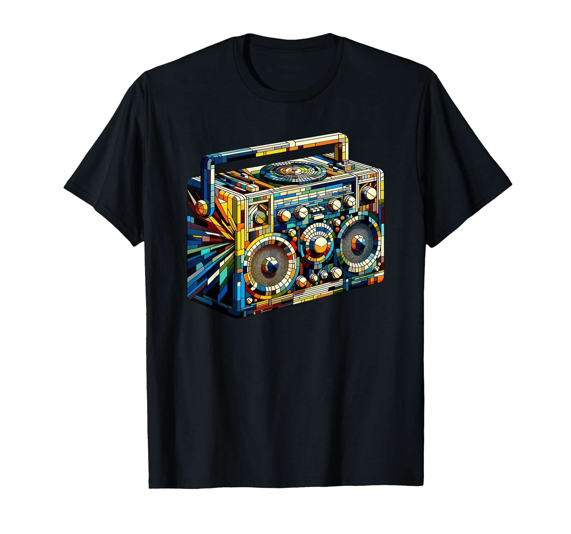 Polygon Art Boombox Old School 80S T-Shirt - Unique Graphic Men Women - T-Shirt, Sweatshirt, Hoodie