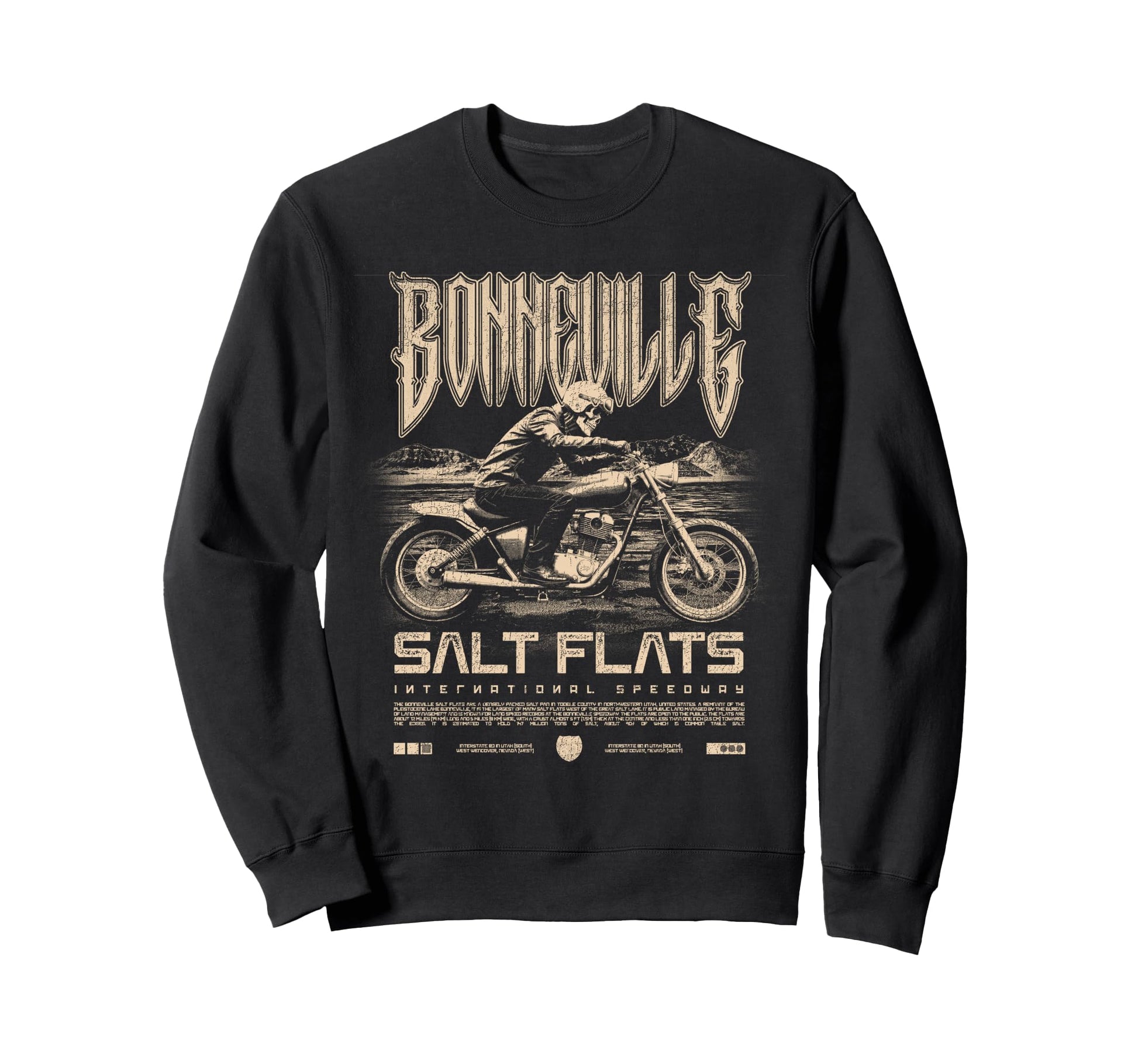 Bonneville Salt Flats Motorcycle Sweatshirt - Graphic Print for Adults - T-Shirt, Sweatshirt, Hoodie