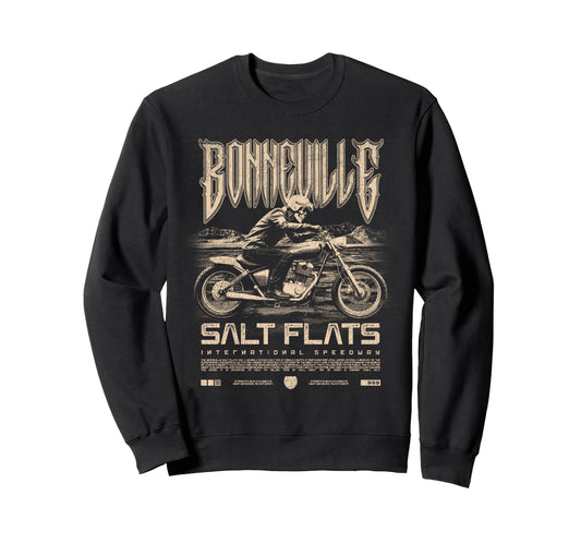 Bonneville Salt Flats Motorcycle Sweatshirt - Graphic Print for Adults - T-Shirt, Sweatshirt, Hoodie