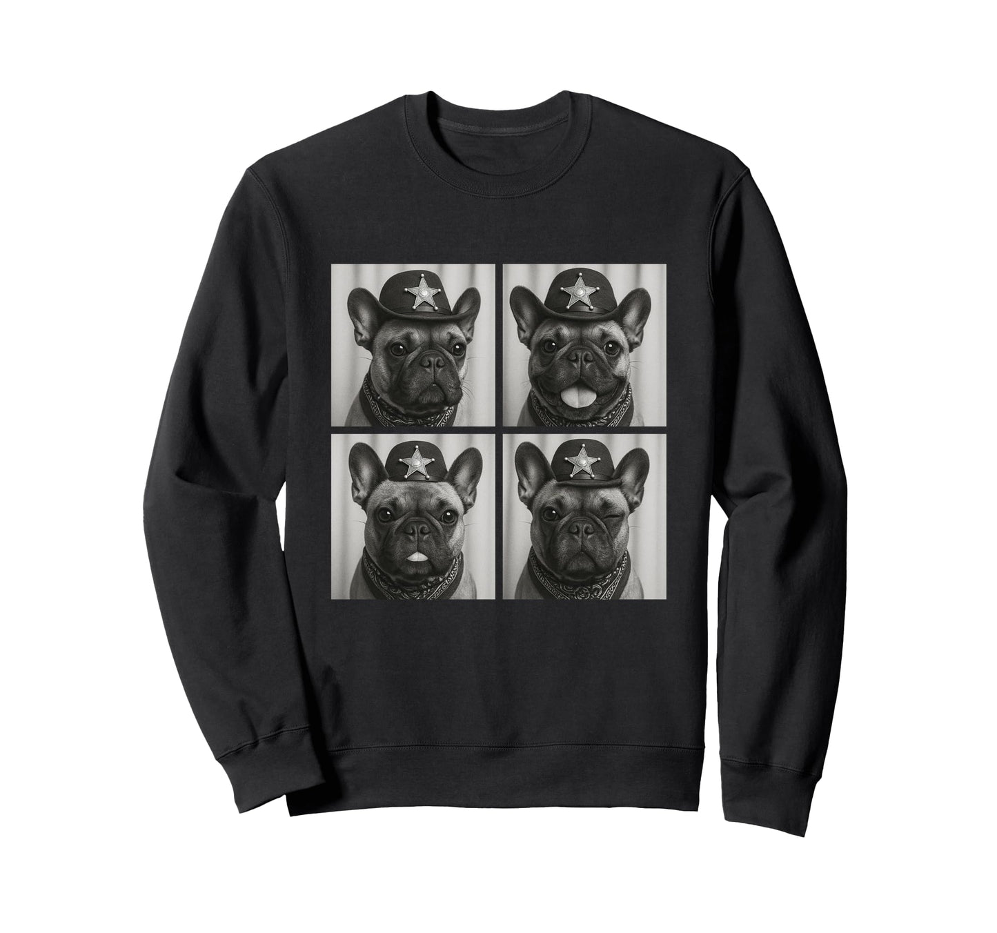 French Bulldogs Funny Cowboy Dogs Sweatshirt - Streetwear Style for Adults - T-Shirt, Sweatshirt, Hoodie
