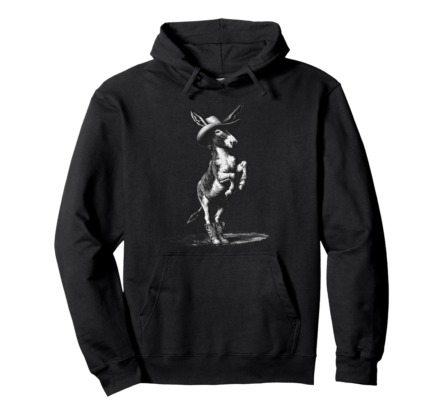 Country Cowboy Donkey Rodeo Cowgirl Hoodie - Custom Art Print for Adults - T-Shirt, Sweatshirt, Hoodie