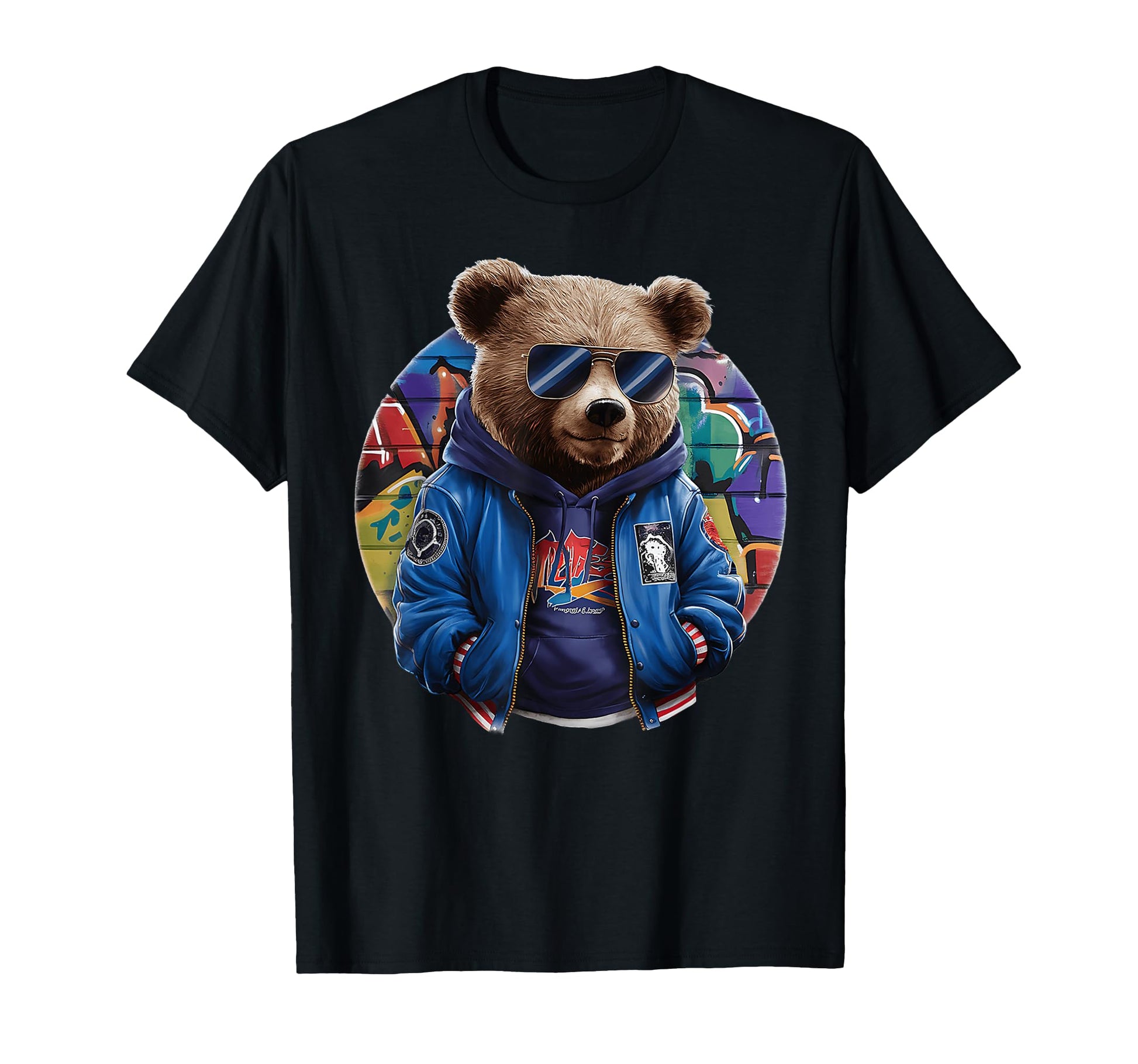 Swag Bear Glasses Urban Hip Hop T-Shirt - Custom Art Print Men Women - T-Shirt, Sweatshirt, Hoodie