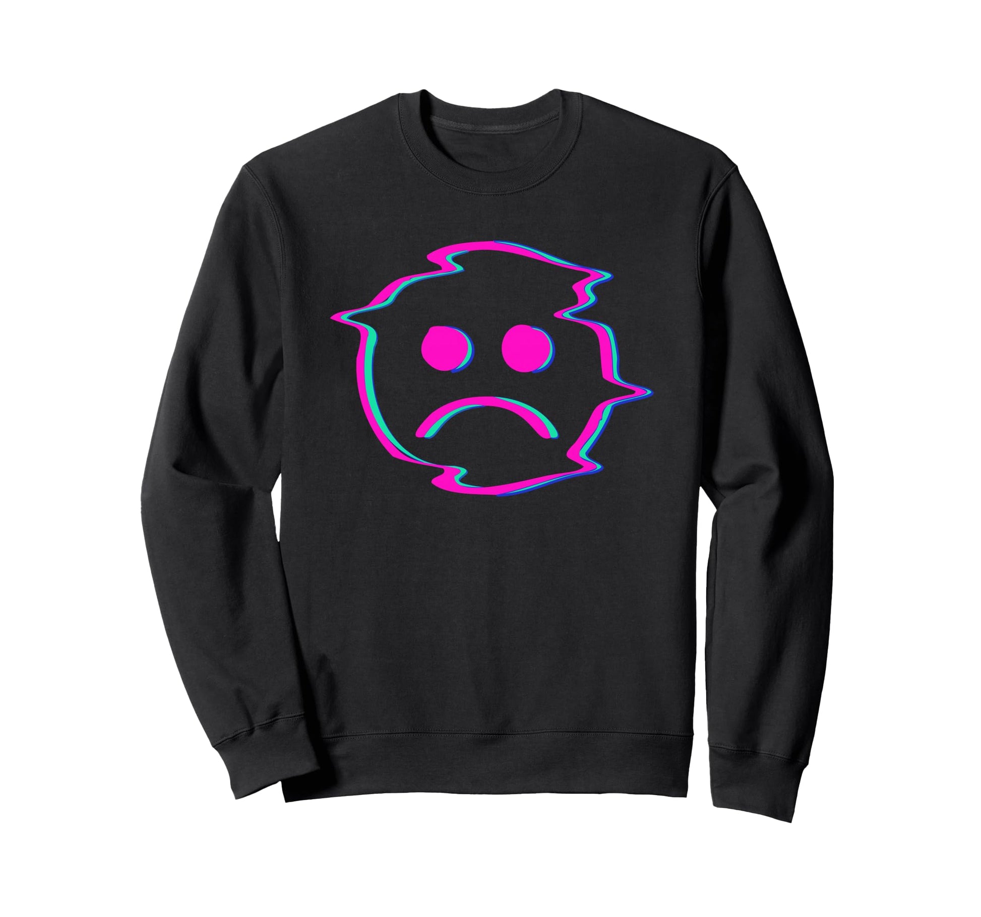 Glitch Sad Face Urban Aesthetic Sweatshirt - Trendy Graphic Men Women - T-Shirt, Sweatshirt, Hoodie