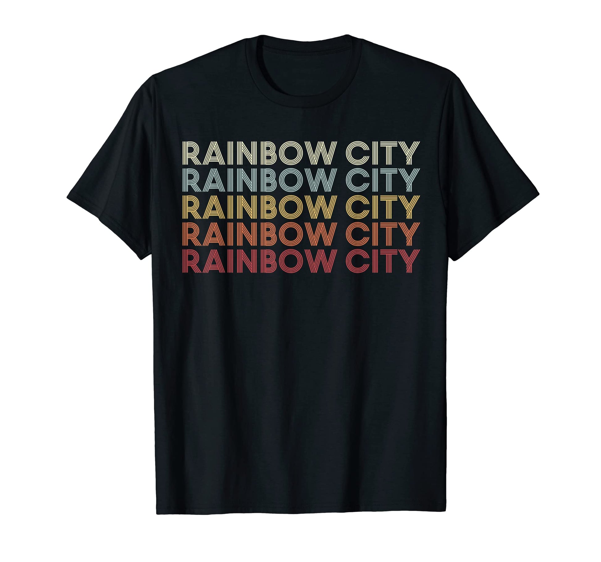 Rainbow City Alabama Rainbow City Al Text T-Shirt - Minimalist Print Unisex - T-Shirt, Sweatshirt, Hoodie