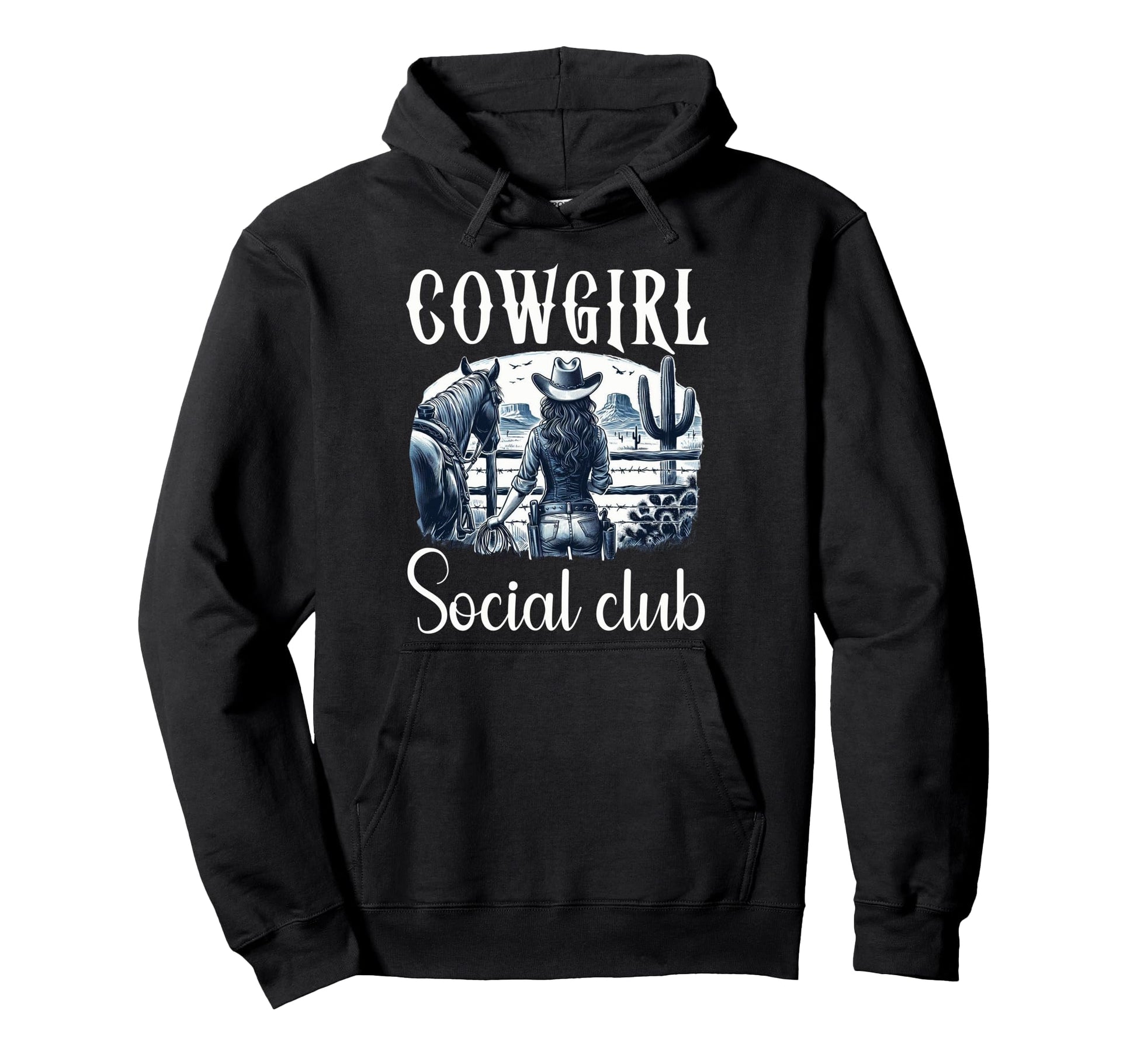 Cowgirl Social Club Western Gifts Hoodie - Unique Graphic Unisex - T-Shirt, Sweatshirt, Hoodie
