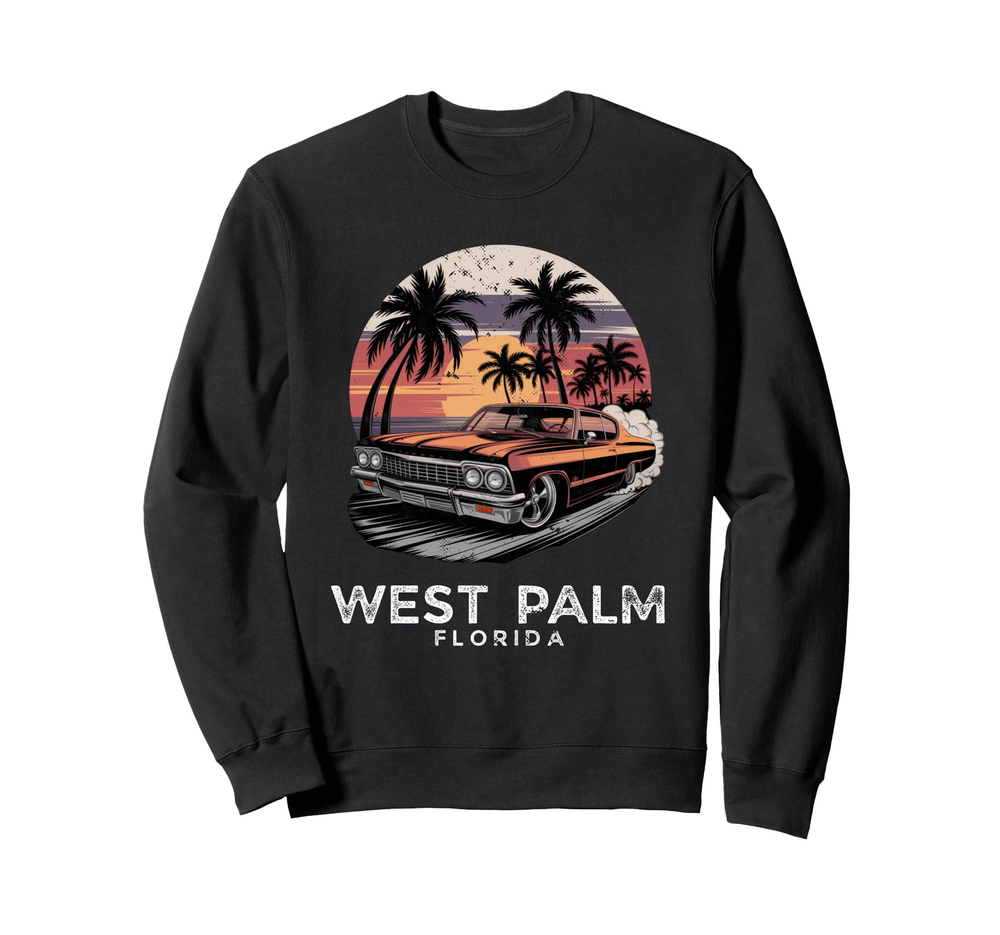 West Palm Beach Florida Palm Tree Sweatshirt - Fun Novelty Design Unisex - T-Shirt, Sweatshirt, Hoodie