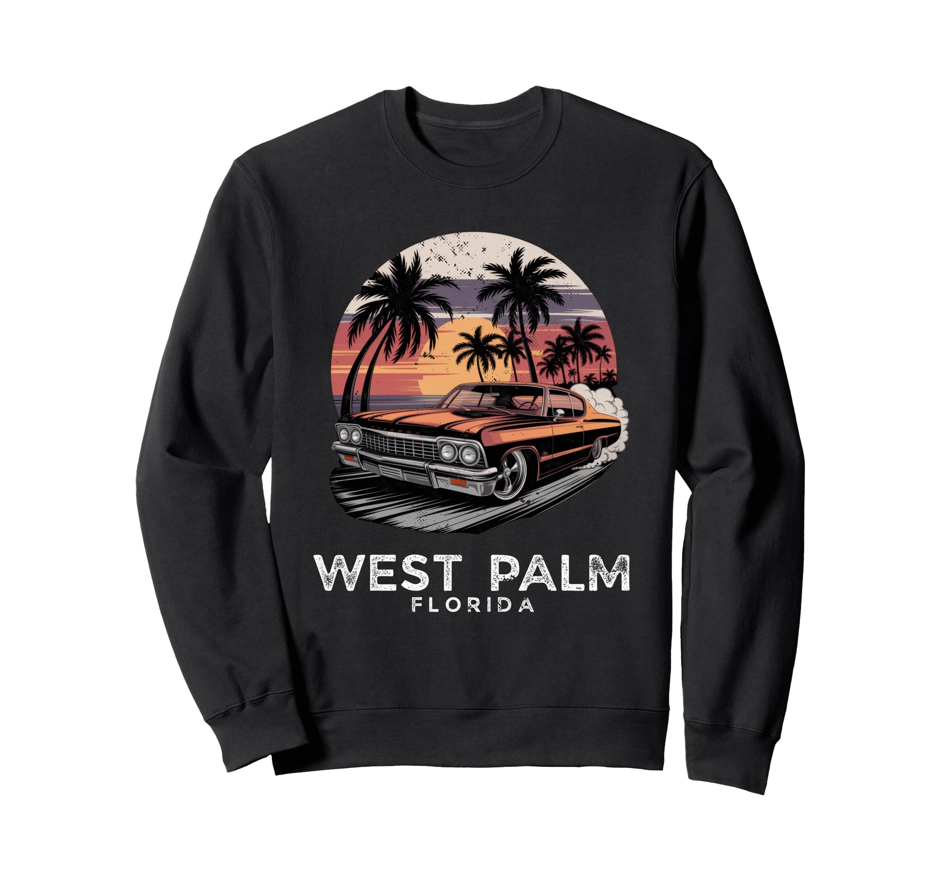 West Palm Beach Florida Palm Tree Sweatshirt - Fun Novelty Design Unisex - T-Shirt, Sweatshirt, Hoodie