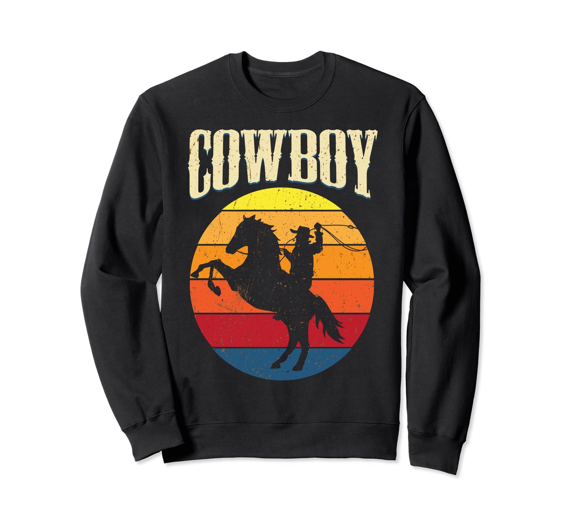 Cowboy Riding Western Gift Sweatshirt - Fun Novelty Design for Adults - T-Shirt, Sweatshirt, Hoodie