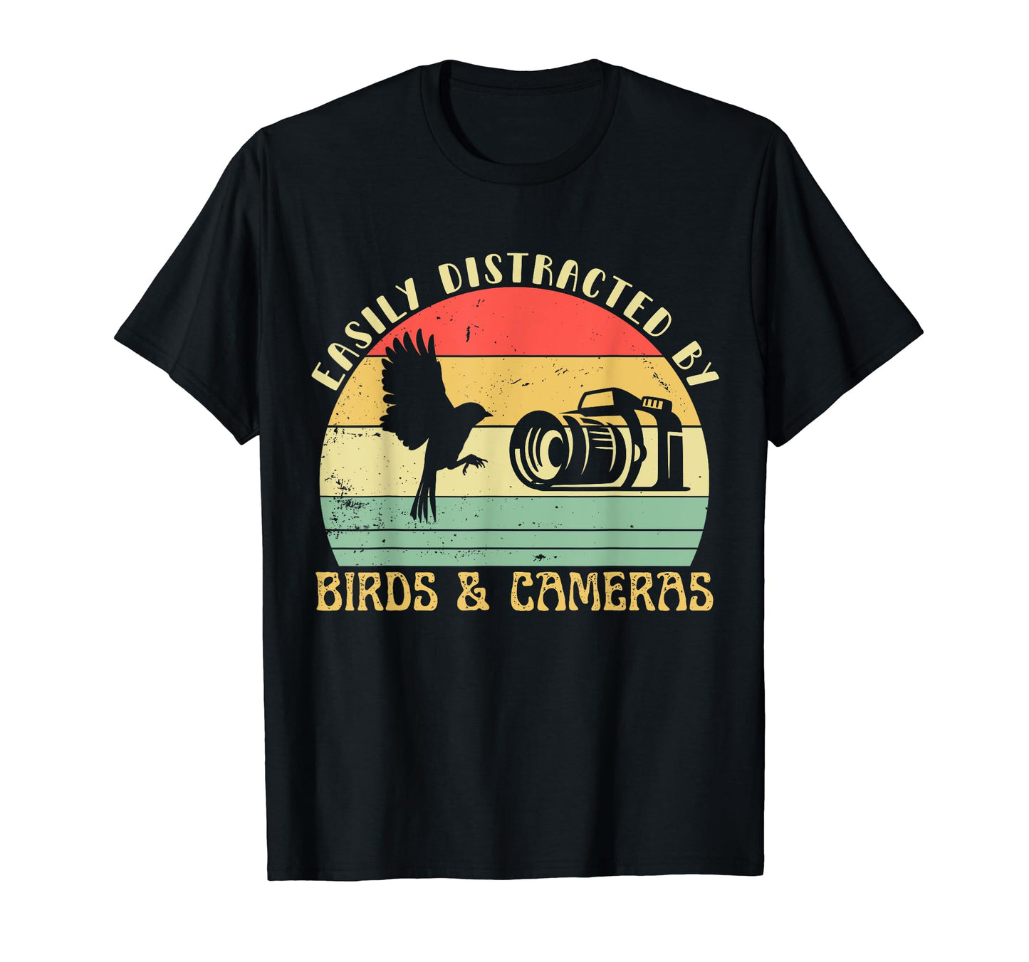 Easily Distracted Birds Cameras T-Shirt - Casual Everyday Wear Men Women - T-Shirt, Sweatshirt, Hoodie